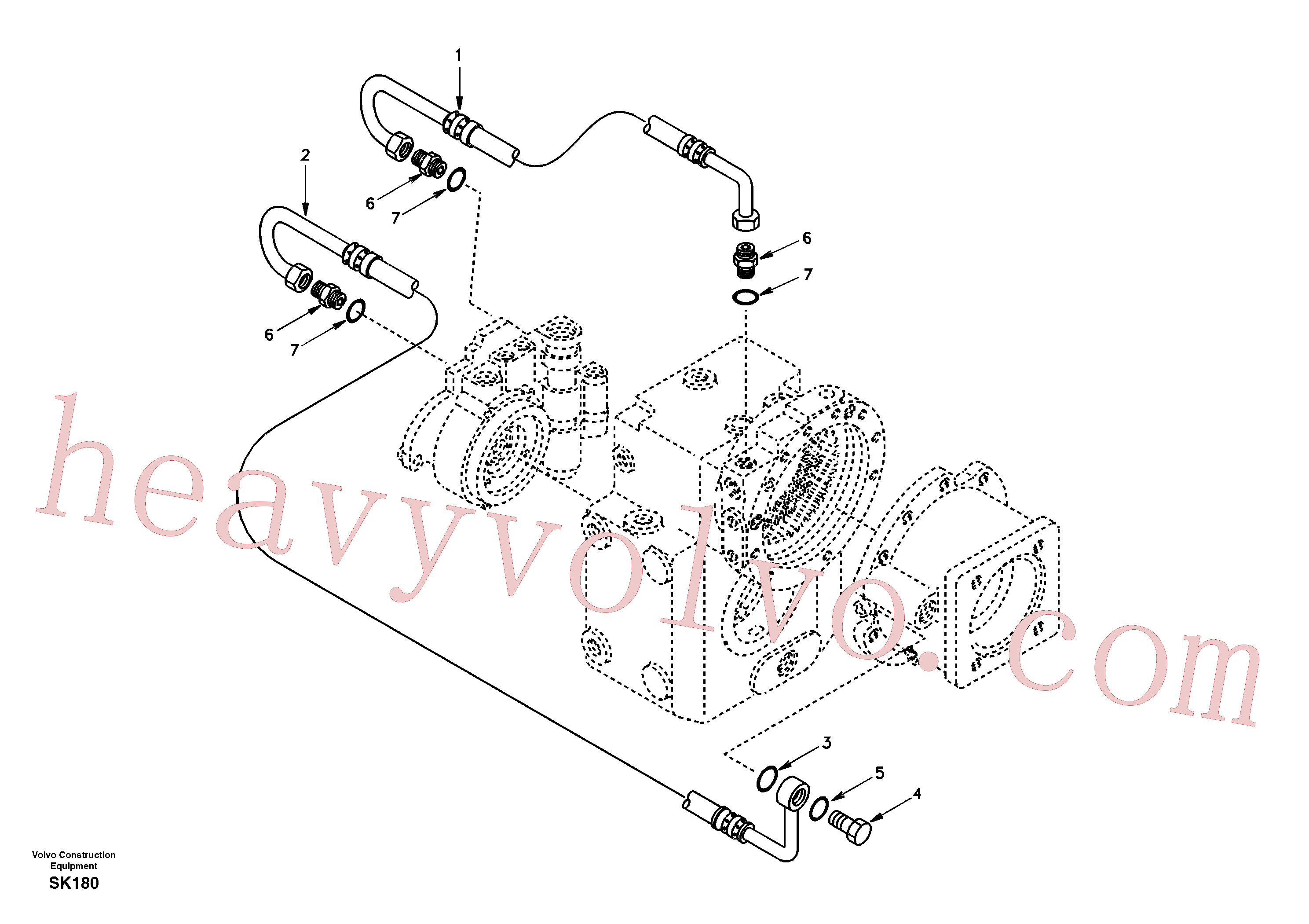 SA8220-05610 for Volvo Oil pipe(SK180 assembly)