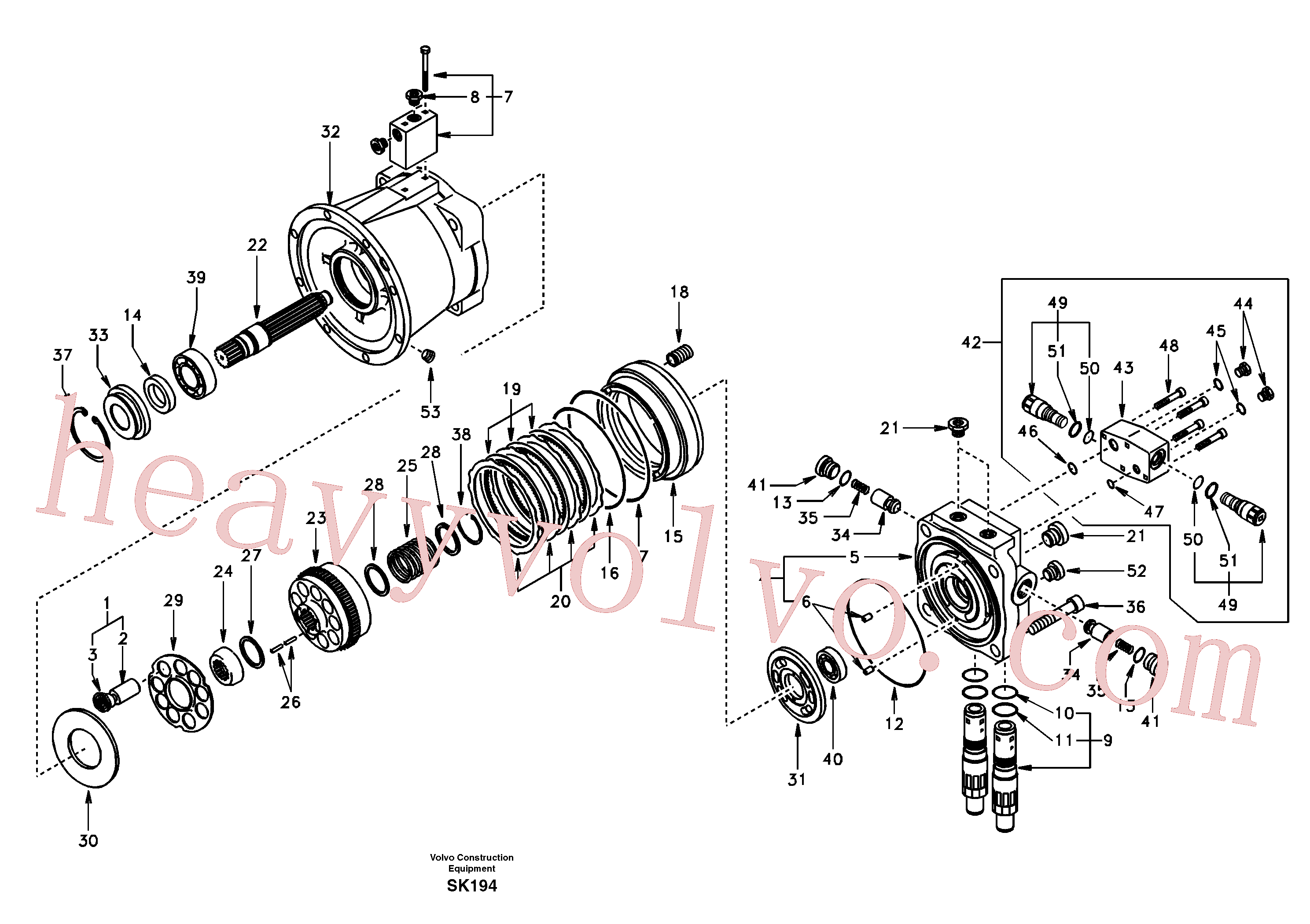 SA8230-26350 for Volvo Swing motor(SK194 assembly)