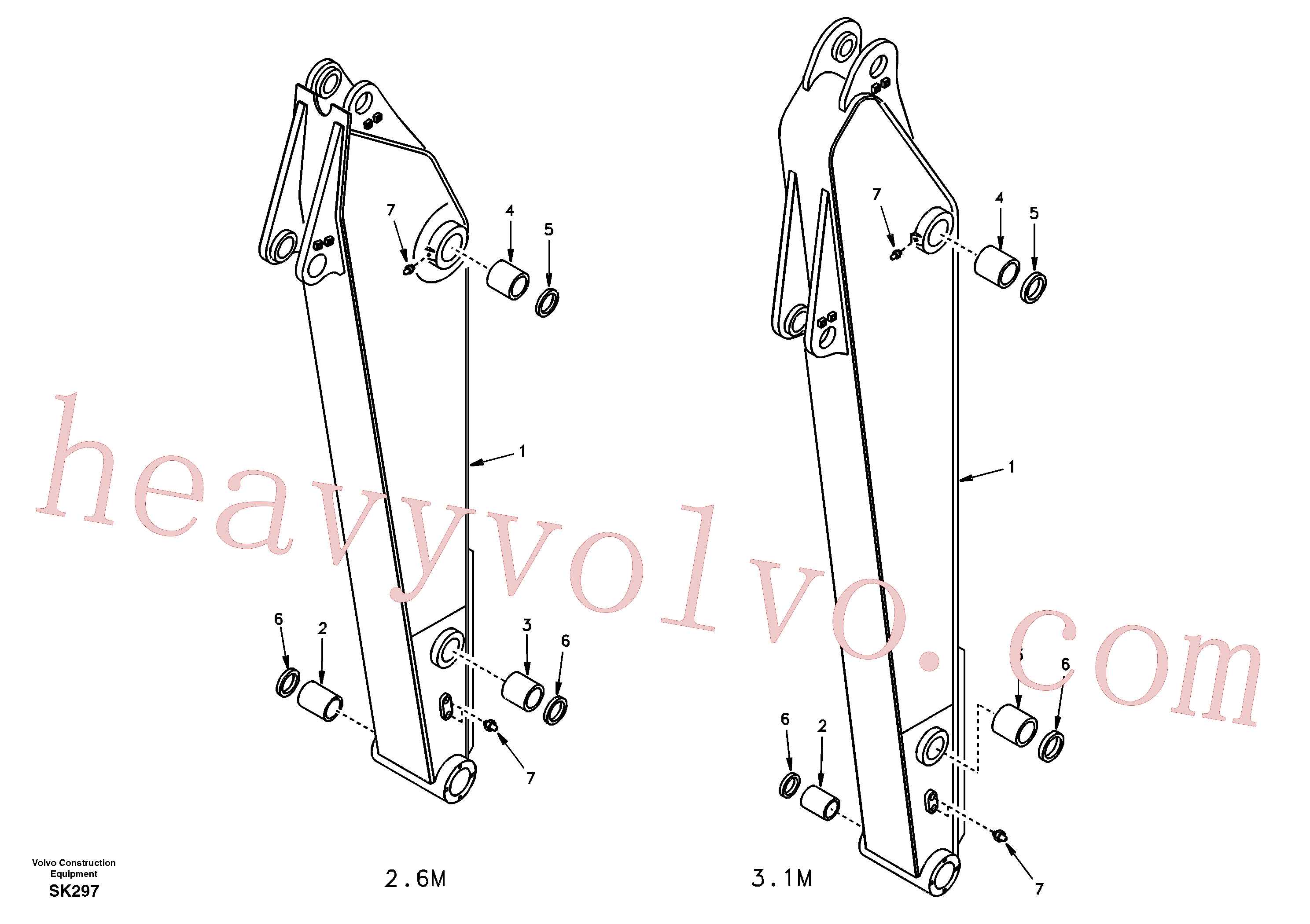 SA1172-00111 for Volvo Dipper arm and grease piping with piping seat(SK297 assembly)