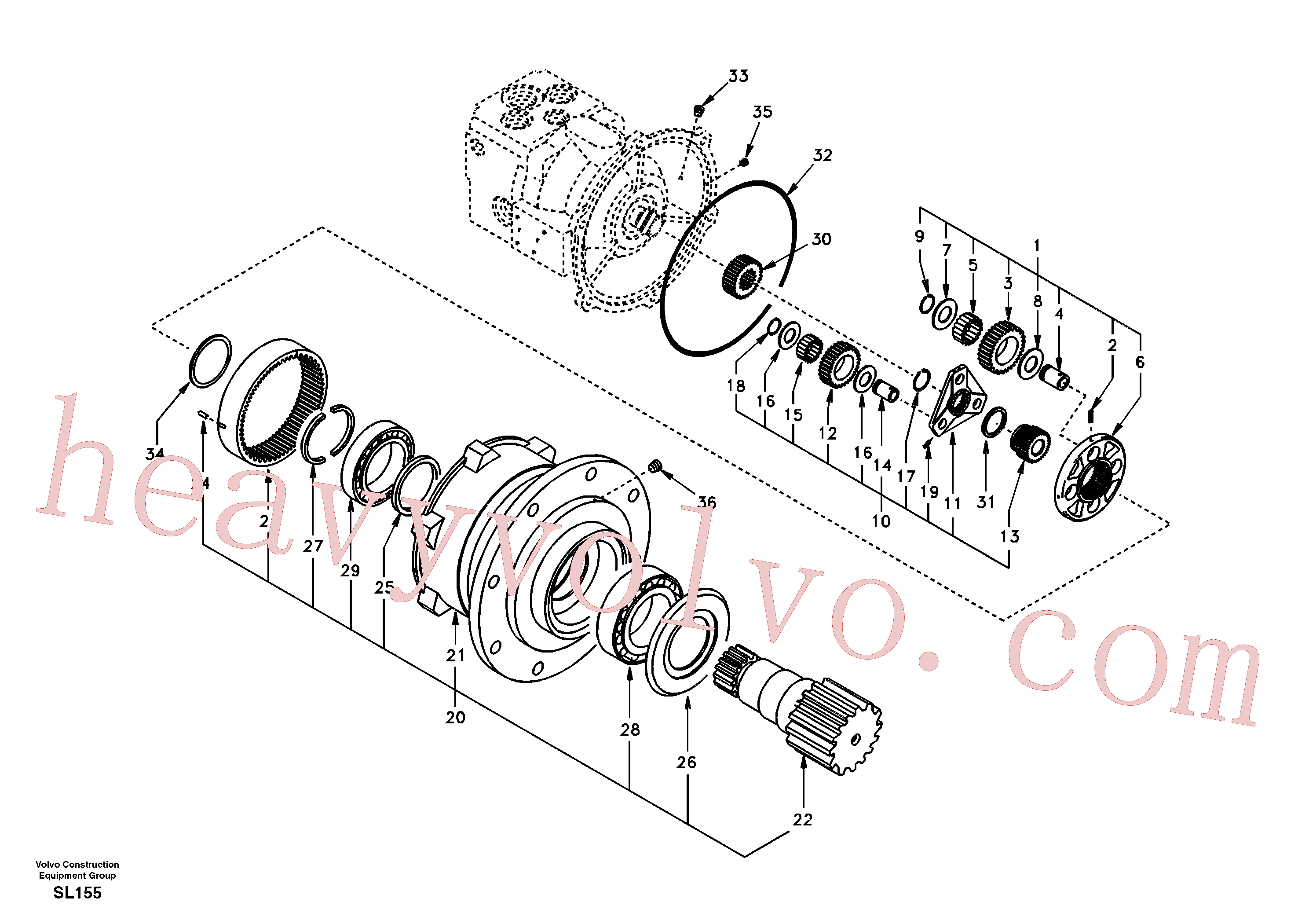 SA8230-31280 for Volvo Swing gearbox(SL155 assembly)