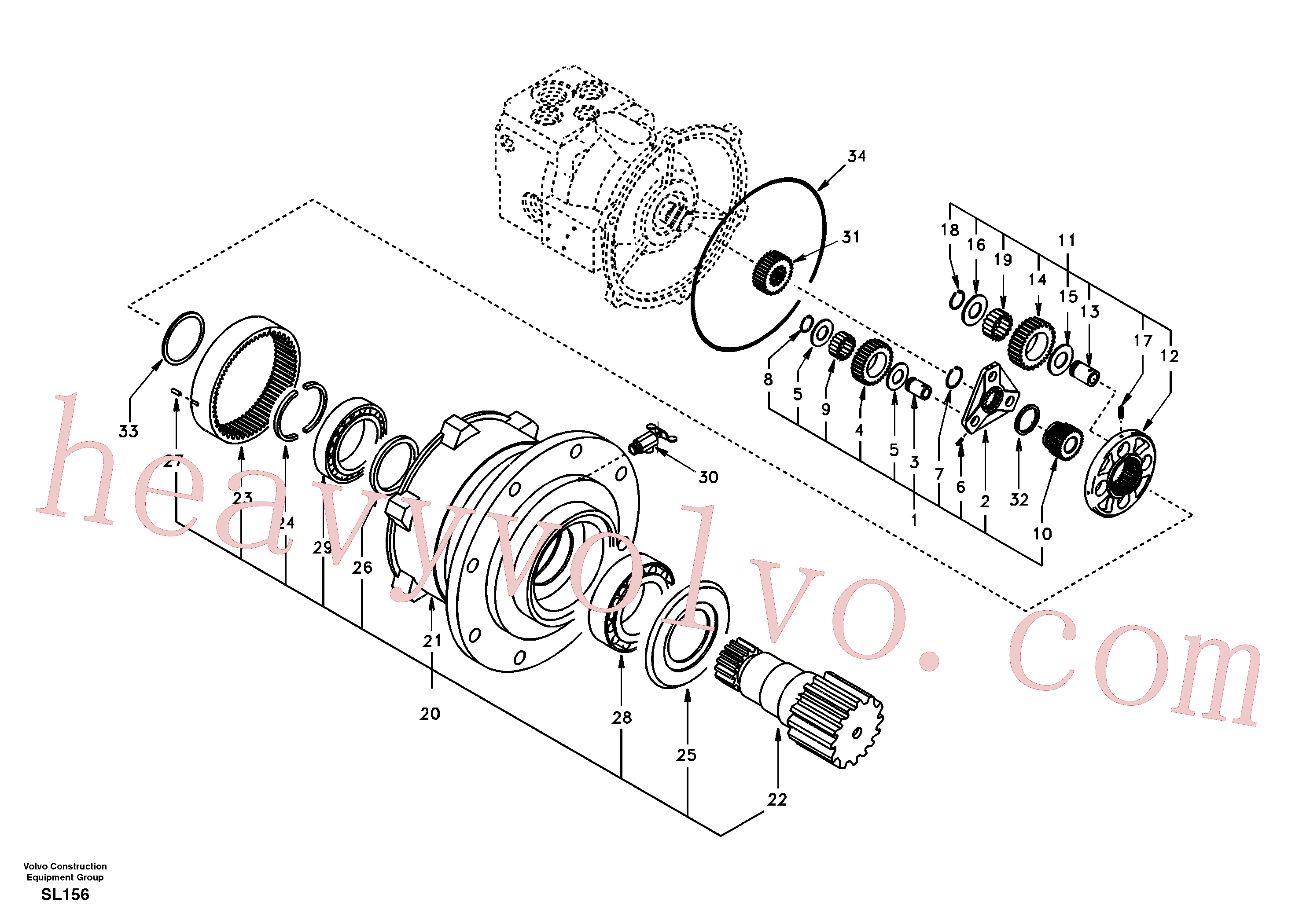 VOE14503944 for Volvo Swing gearbox(SL156 assembly)