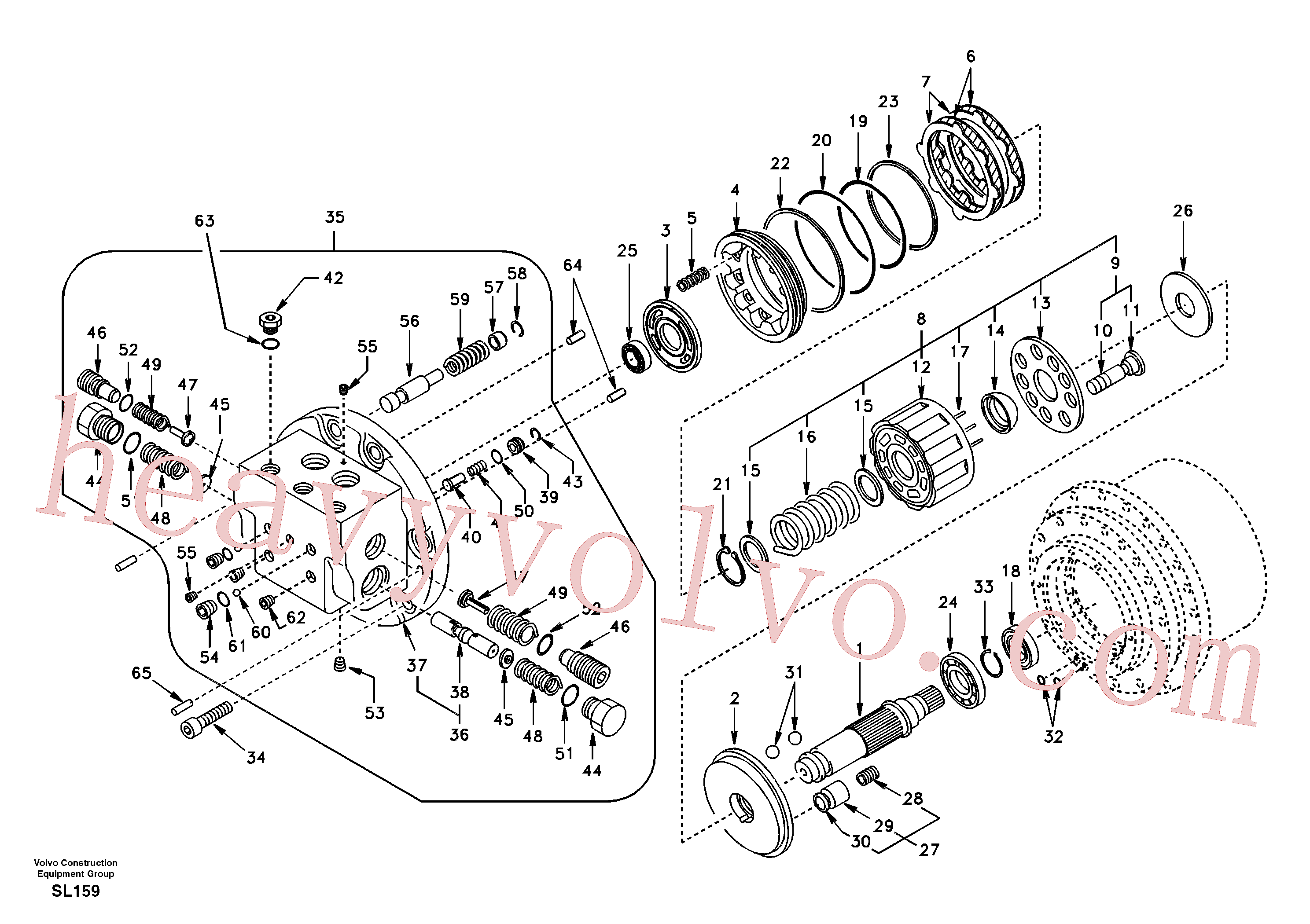 VOE14505042 for Volvo Travel motor(SL159 assembly)