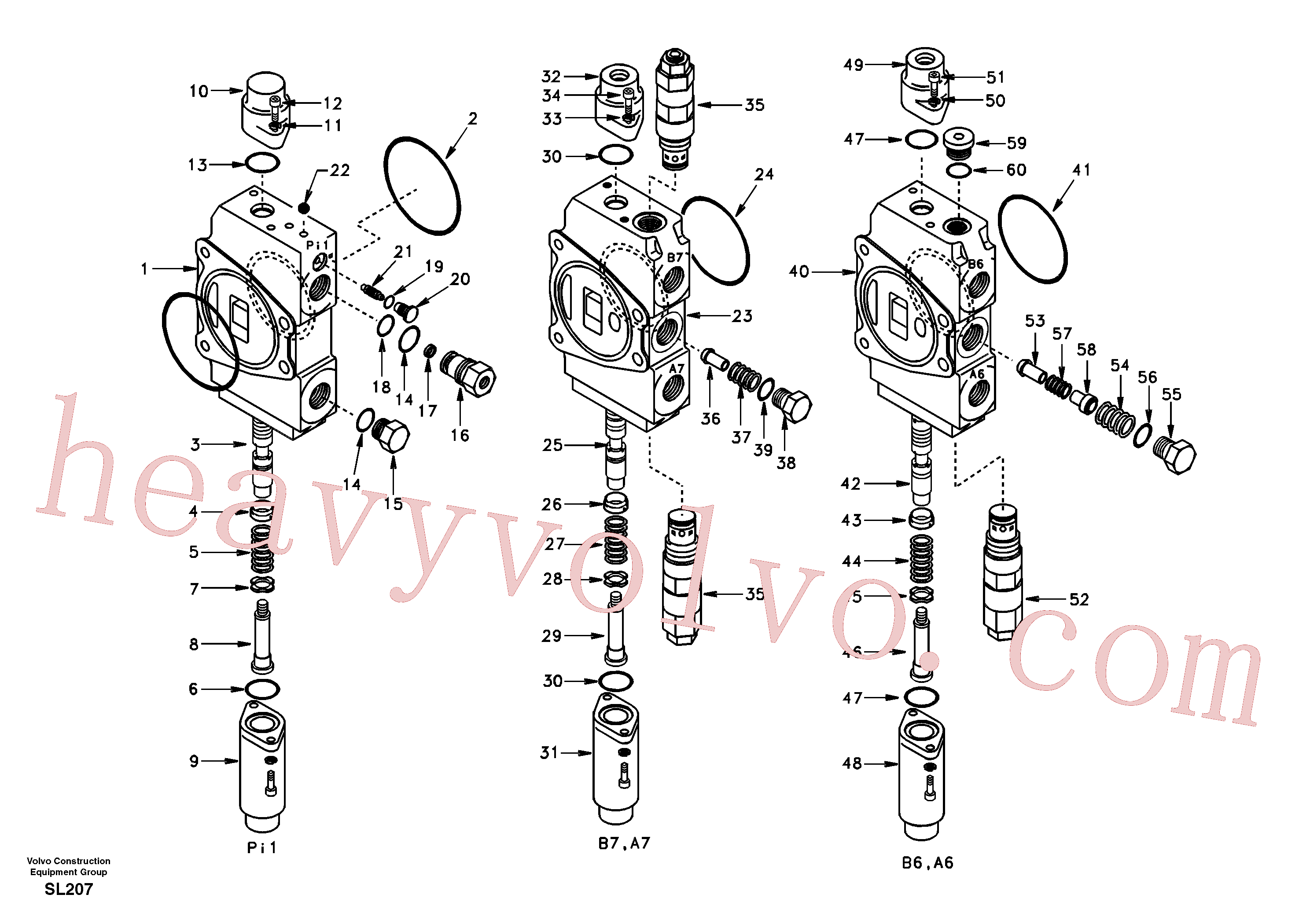 SA7253-03390 for Volvo Main control valve, travel straight forward and dipper arm 1 and boom 2.(SL207 assembly)