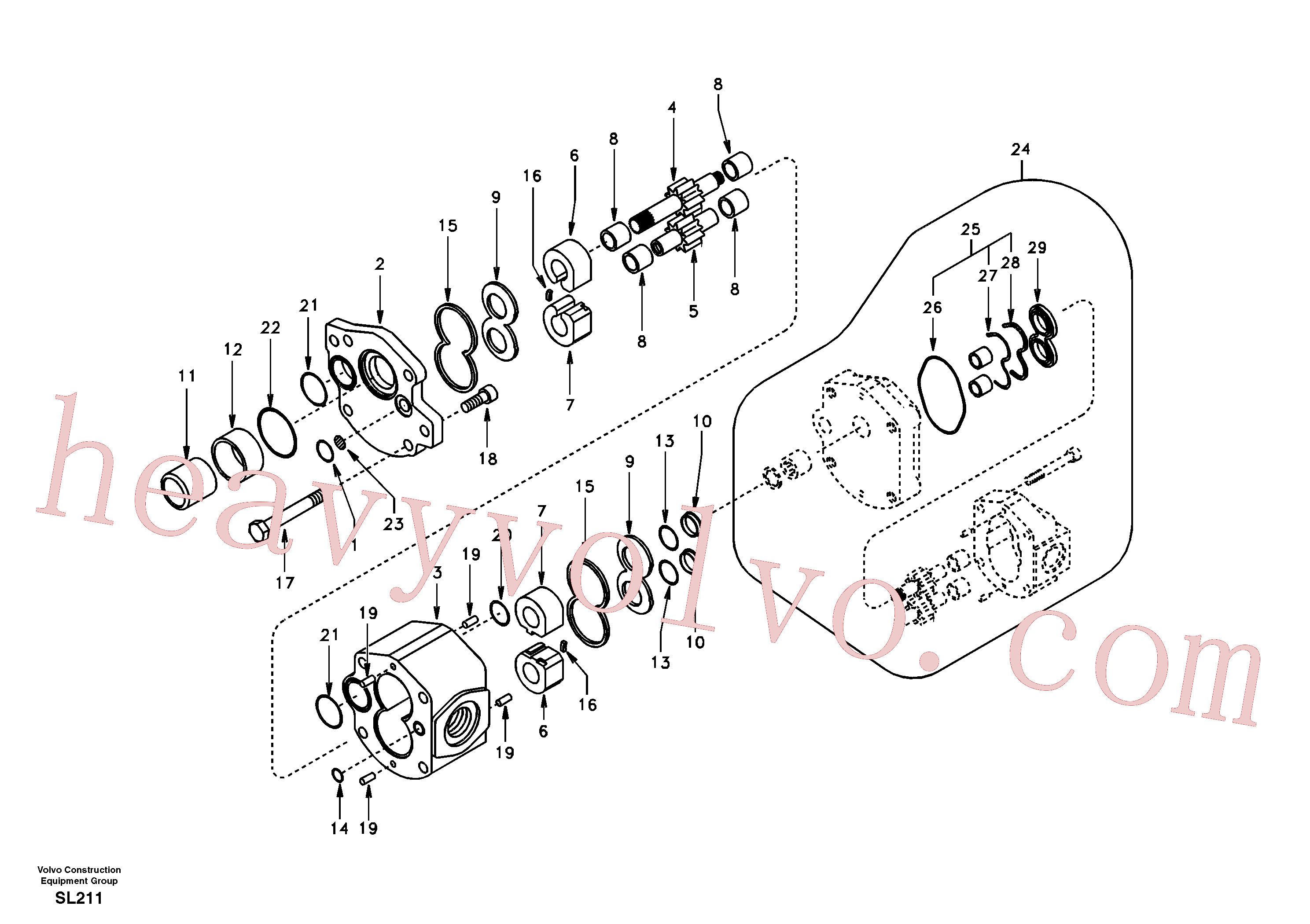 SA8230-03710 for Volvo Hydraulic gear pump(SL211 assembly)