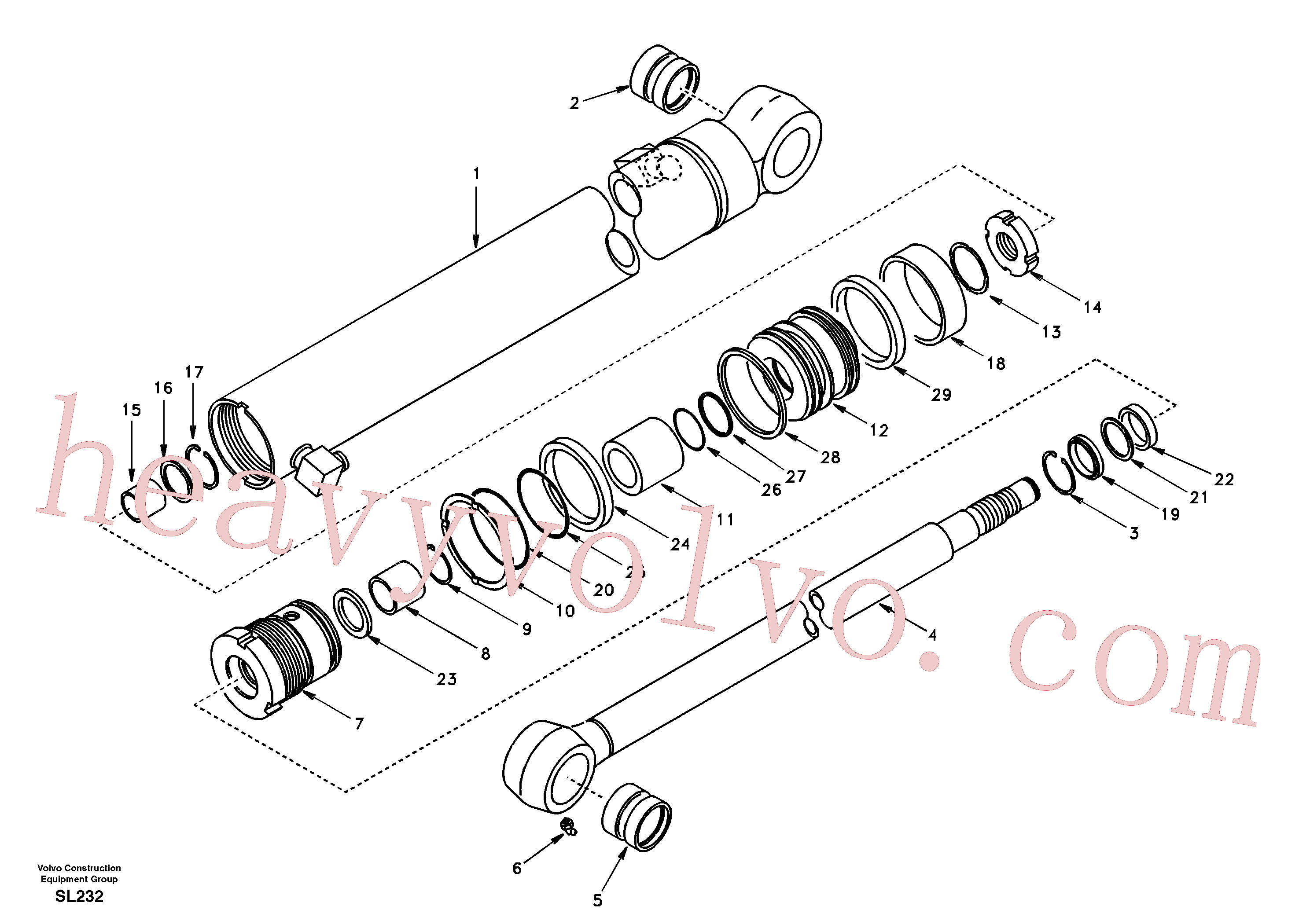 SA9568-00900 for Volvo Dipper arm cylinder(SL232 assembly)