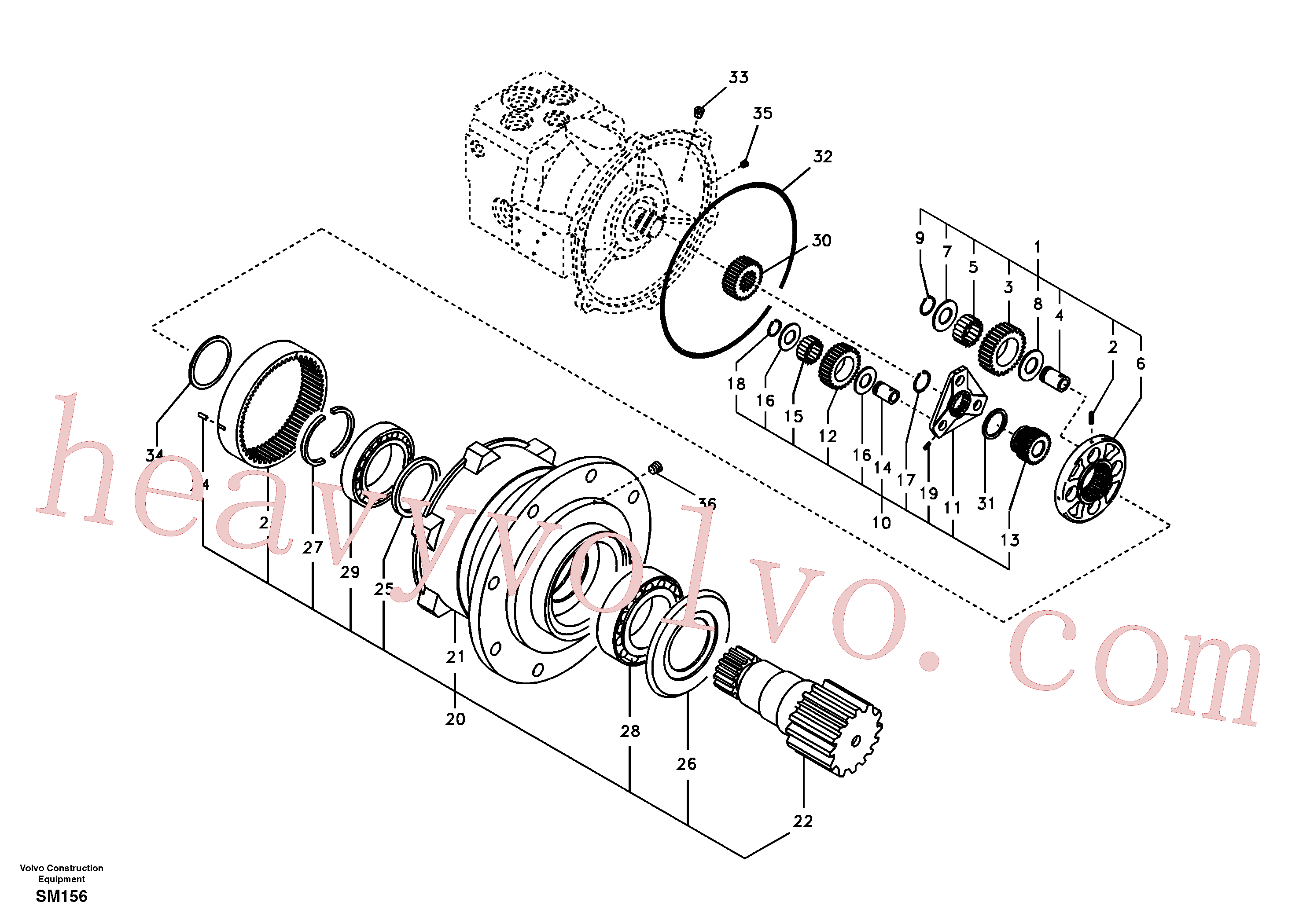 SA8230-27180 for Volvo Swing gearbox(SM156 assembly)