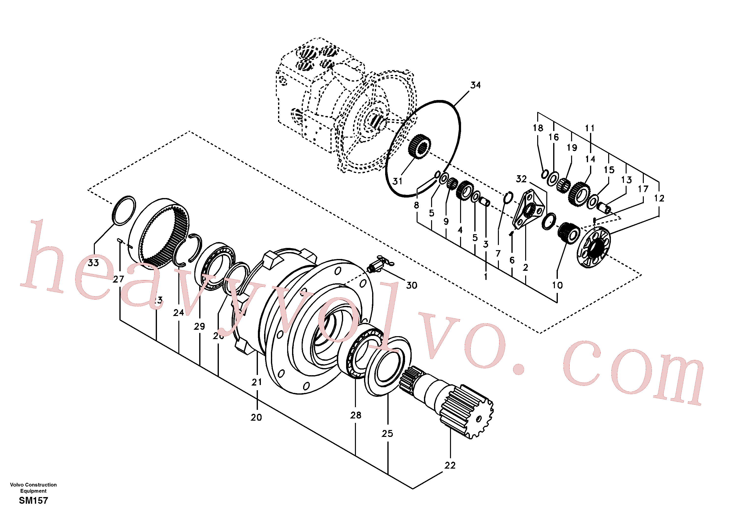 VOE14503944 for Volvo Swing gearbox(SM157 assembly)