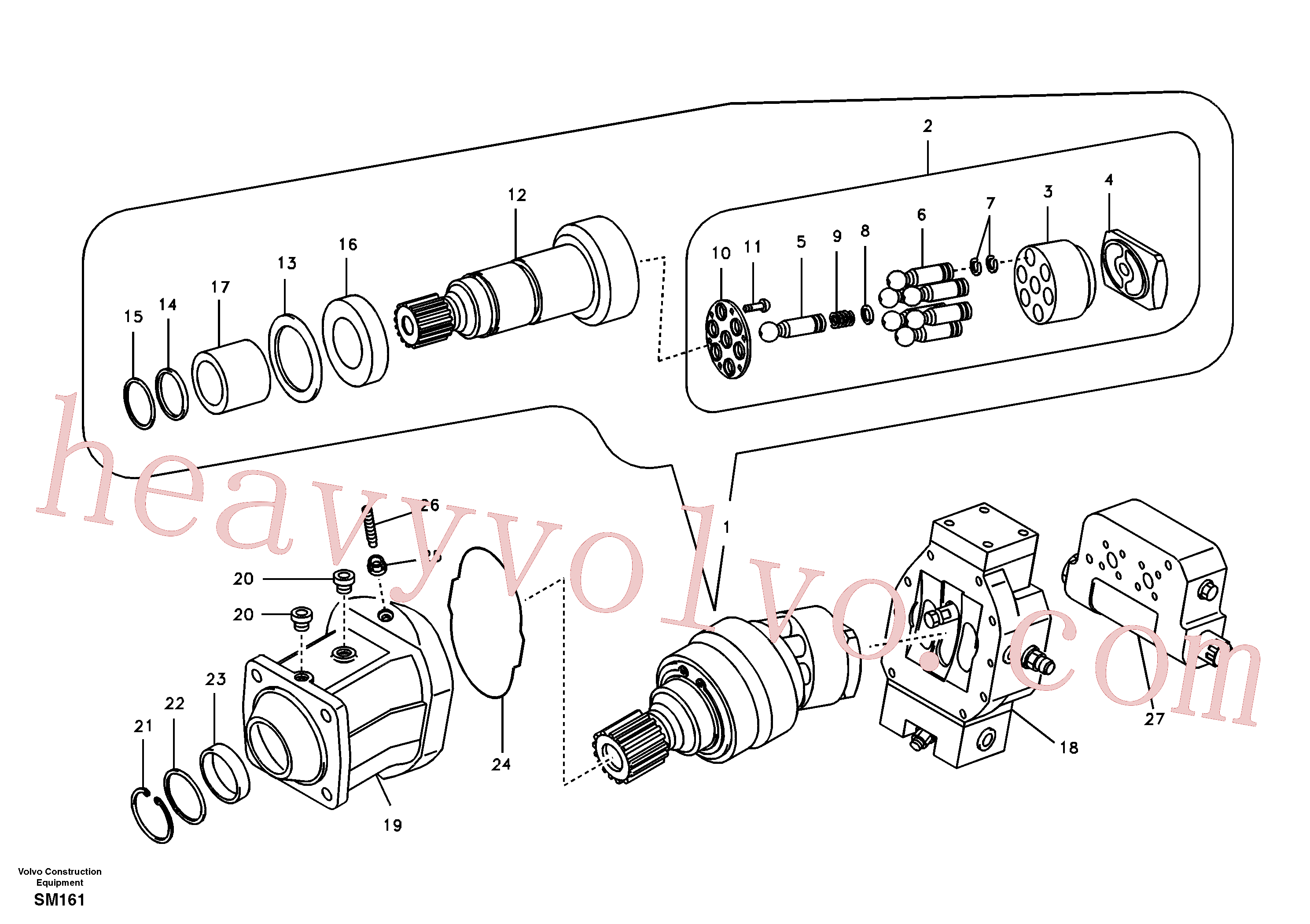 SA8230-29360 for Volvo Travel motor(SM161 assembly)