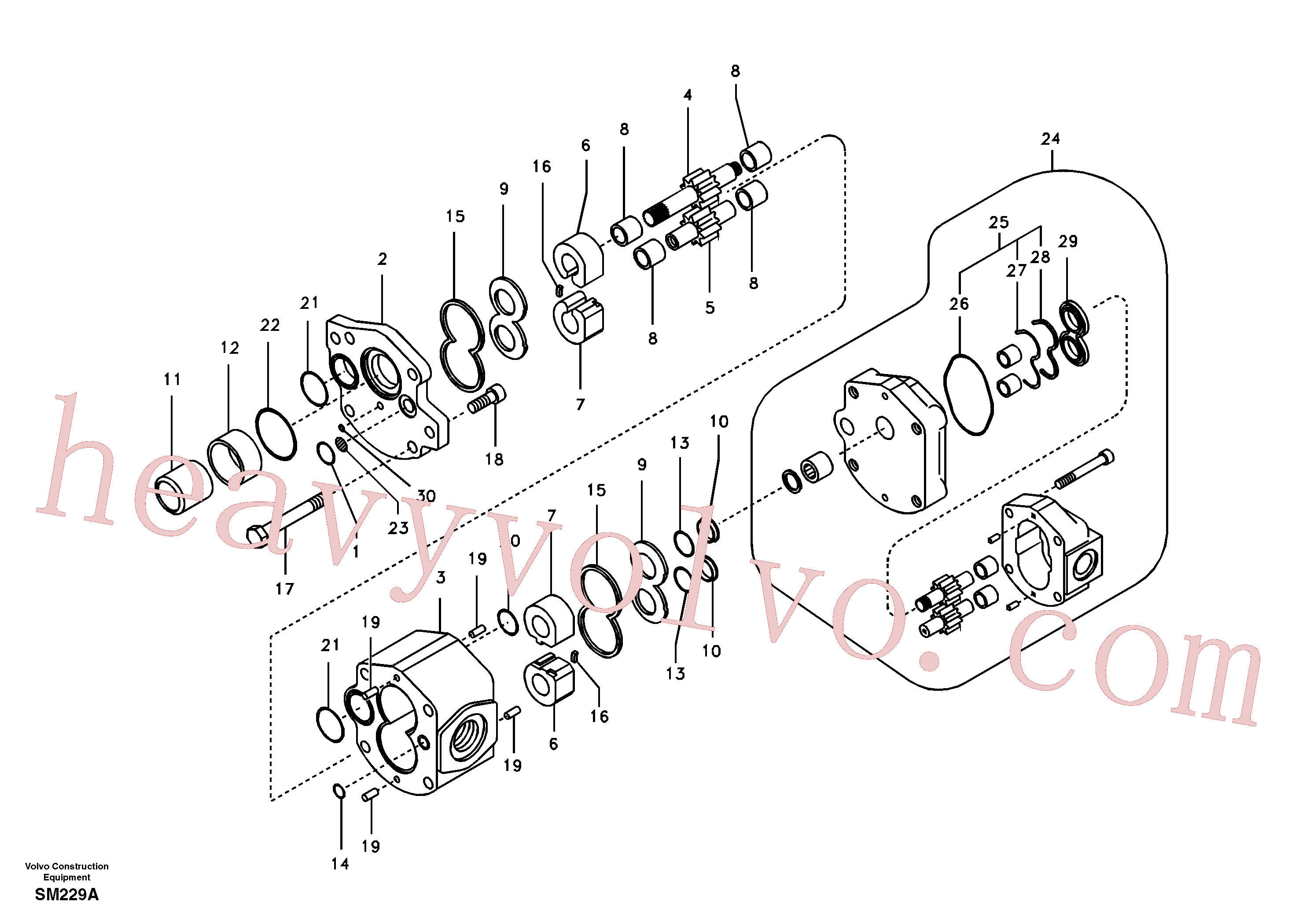 SA8230-03300 for Volvo Hydraulic gear pump(SM229A assembly)