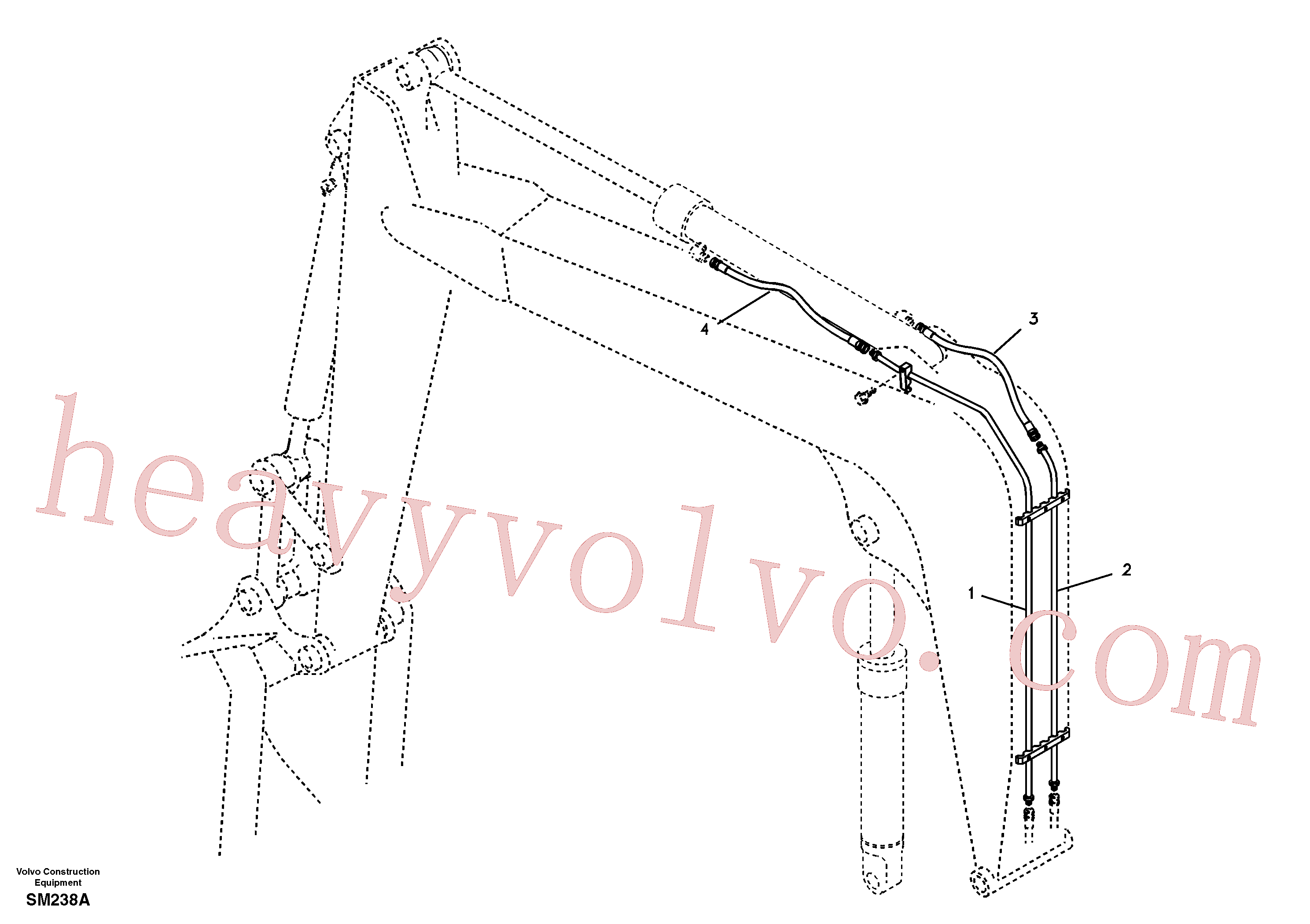 SA1174-30032 for Volvo Working hydraulic, dipper arm(SM238A assembly)