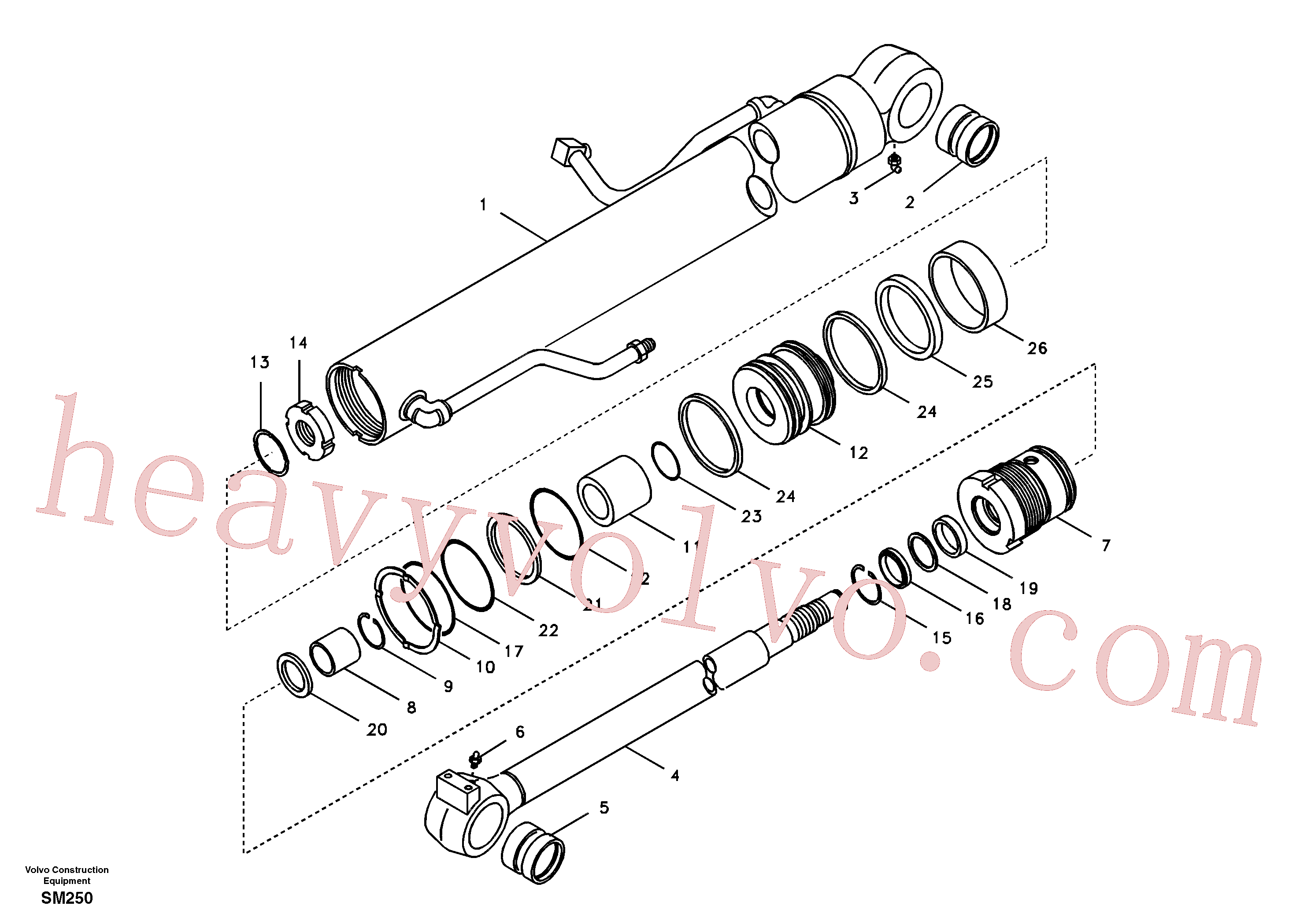 VOE14525207 for Volvo Boom cylinder(SM250 assembly)