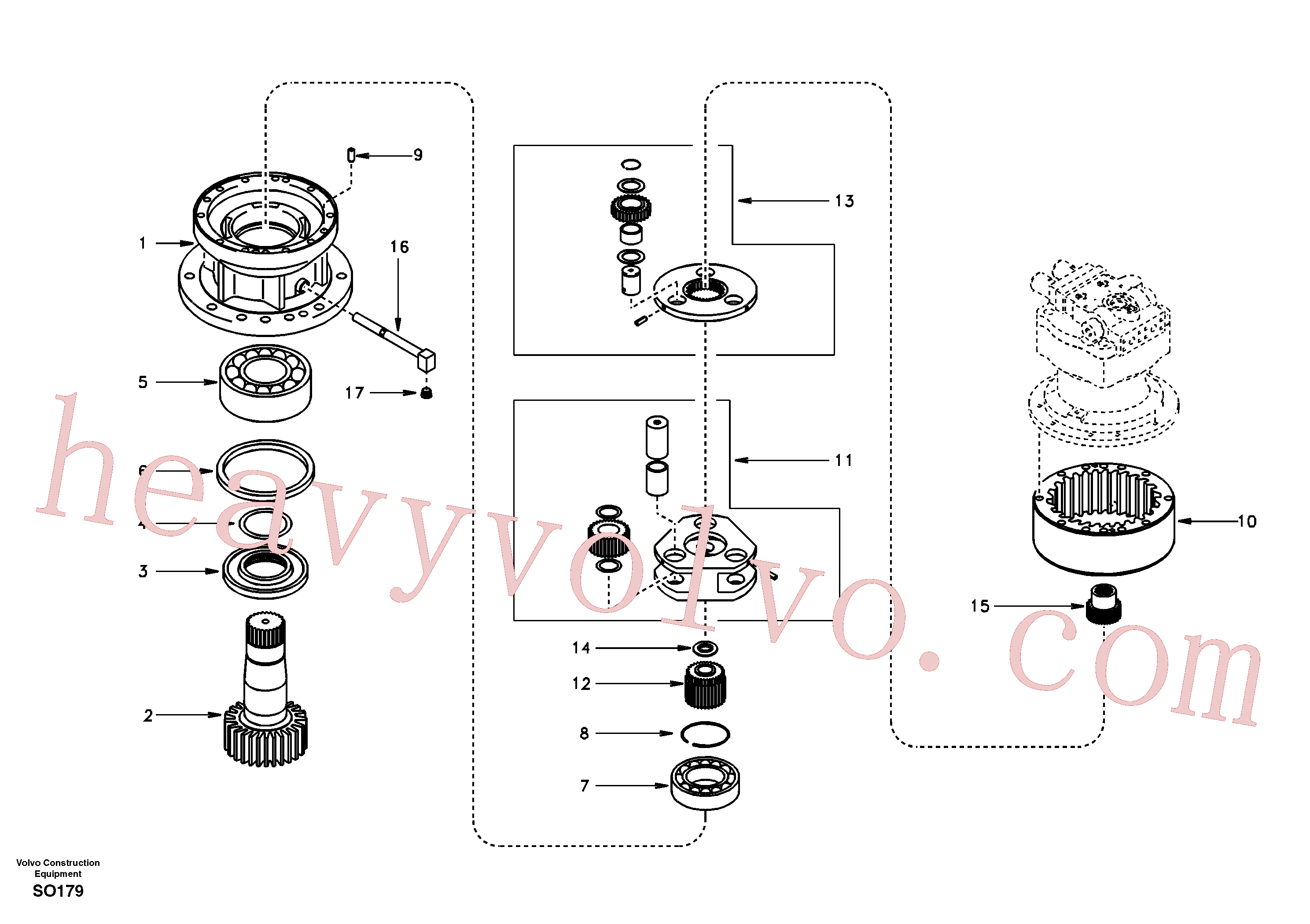 SA7118-27291 for Volvo Swing gearbox(SO179 assembly)