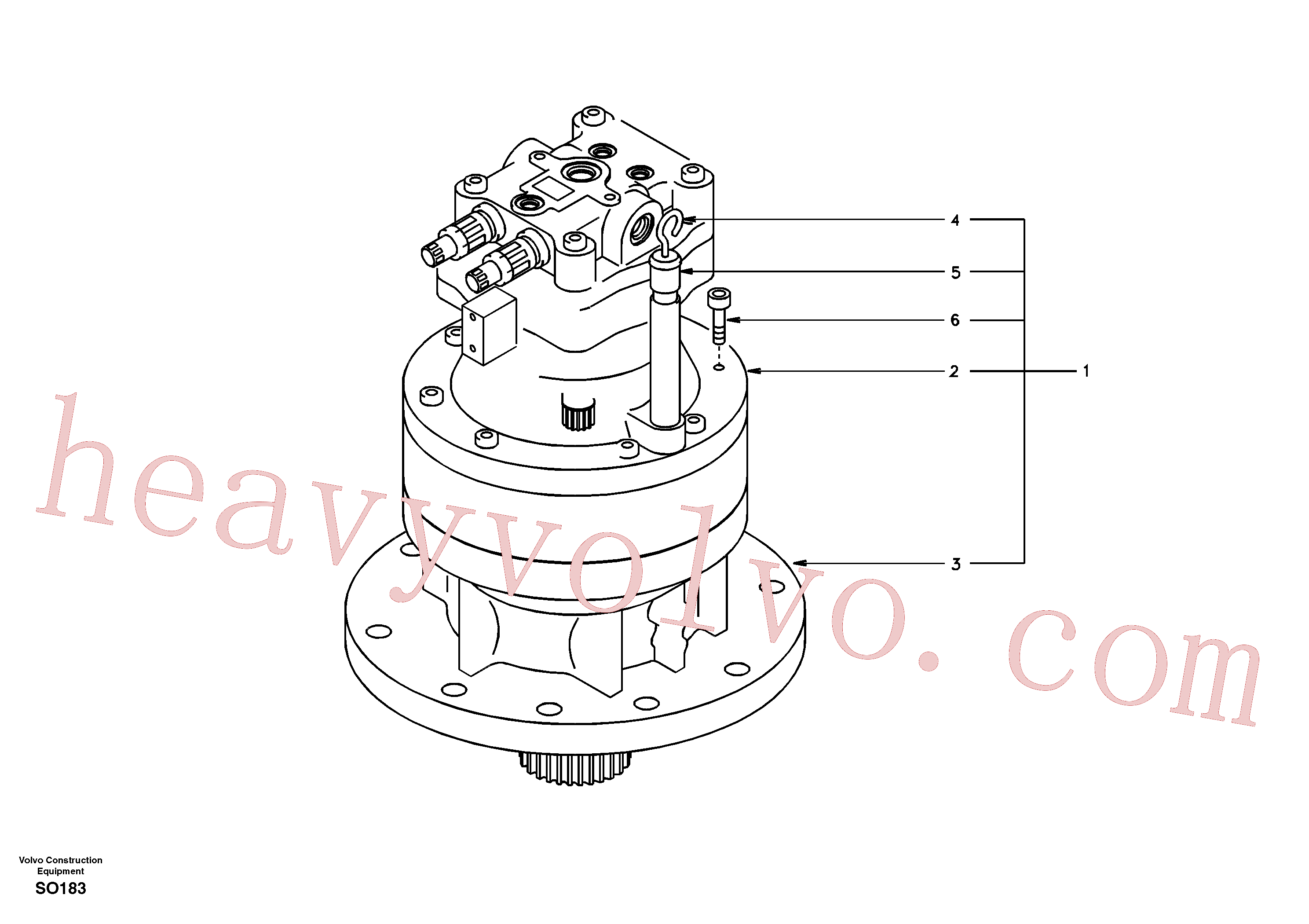 VOE14504222 for Volvo Swing motor with mounting parts(SO183 assembly)