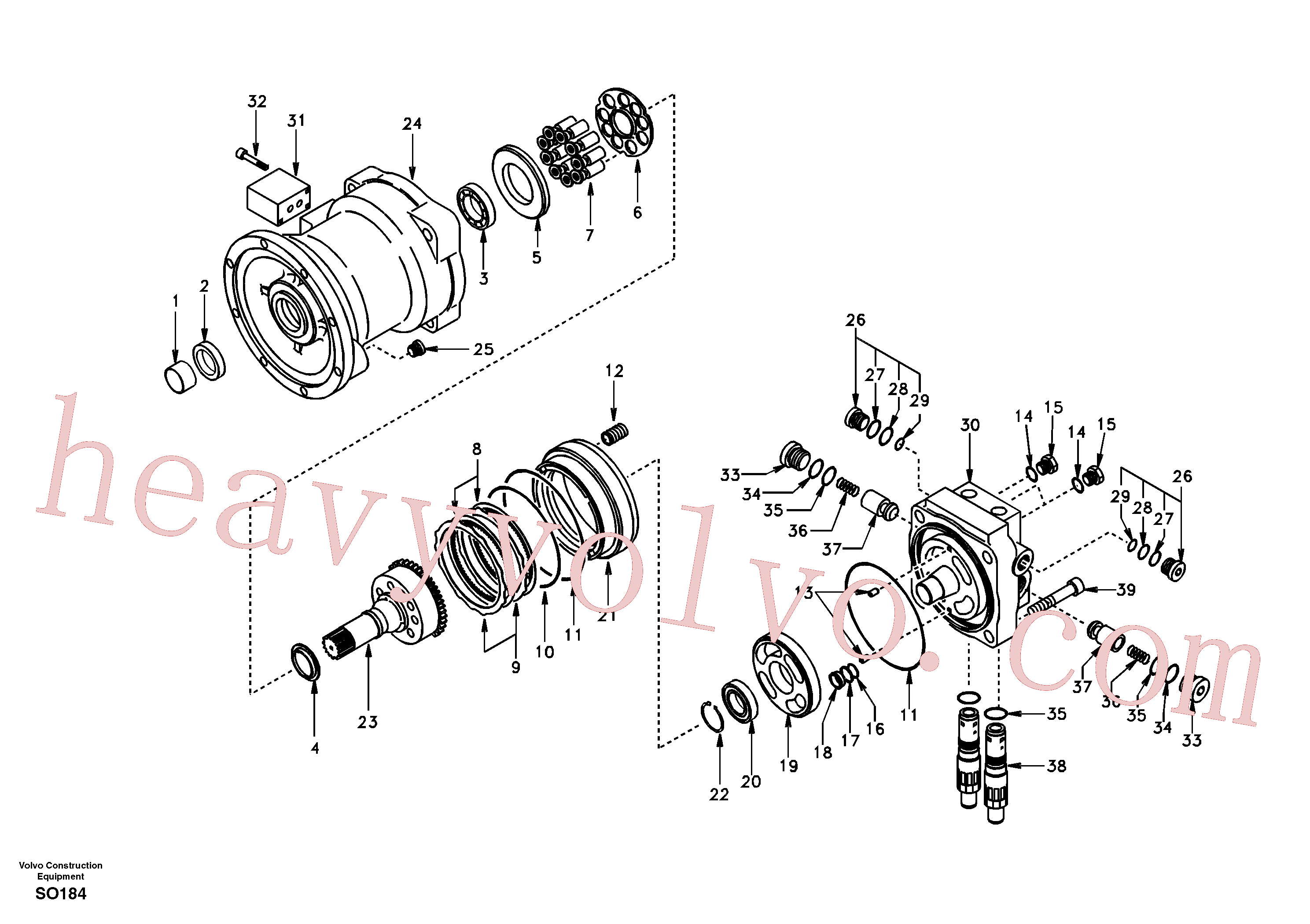 VOE14504222 for Volvo Swing motor(SO184 assembly)