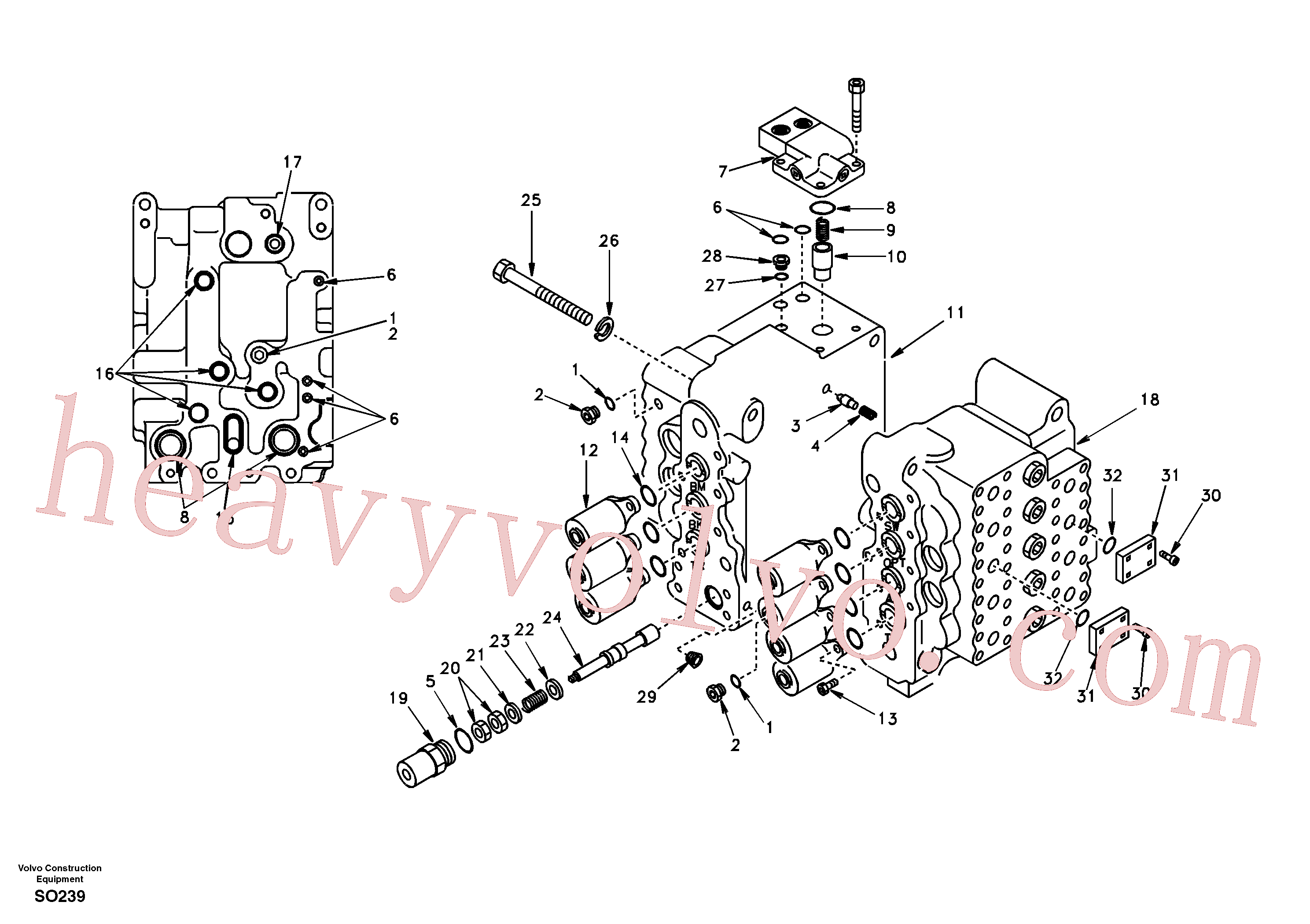 SA14500043 for Volvo Control valve with fitting parts.(SO239 assembly)