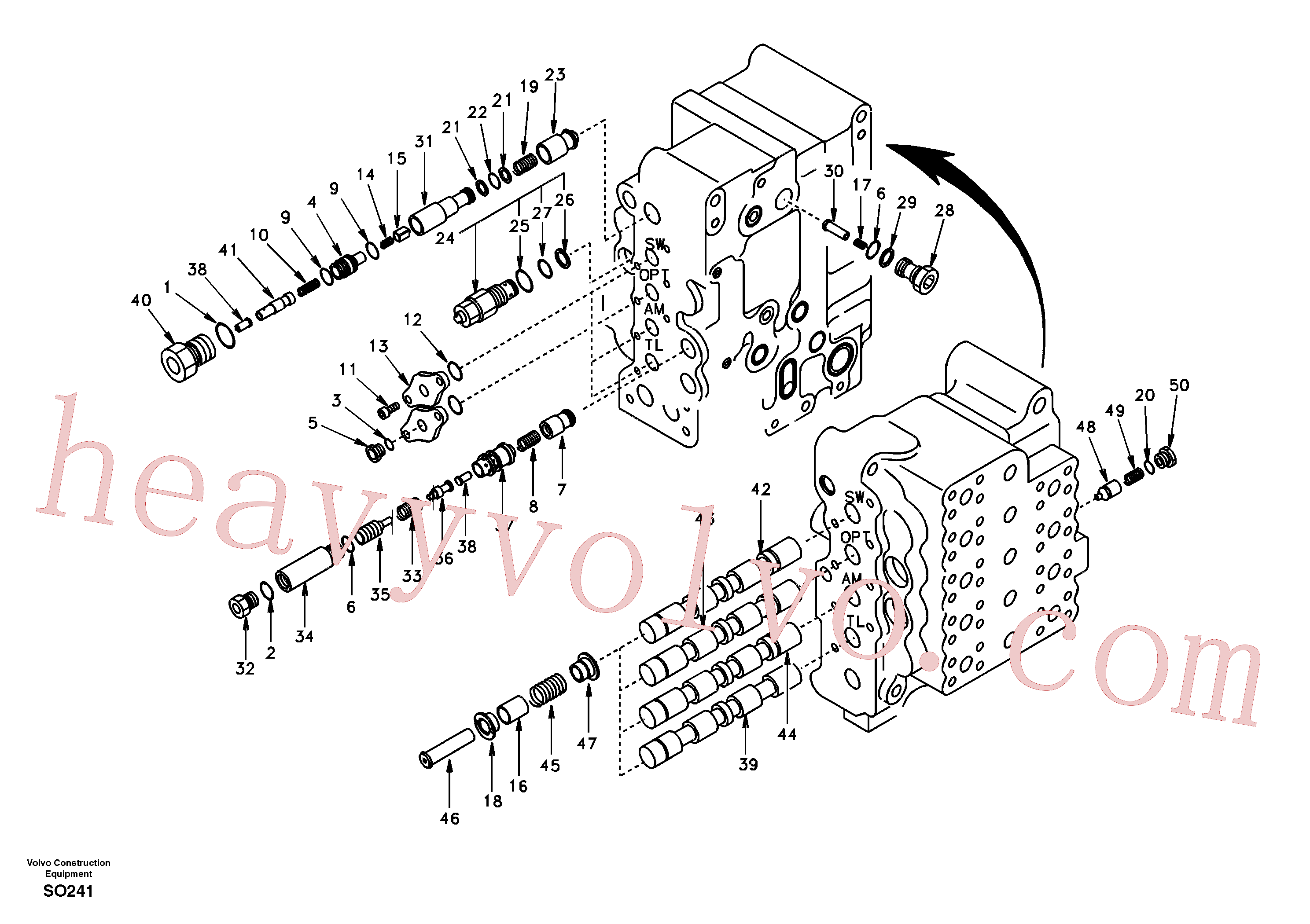 SA8230-11230 for Volvo Main control valve, swing and option and dipper arm and travel Lh(SO241 assembly)