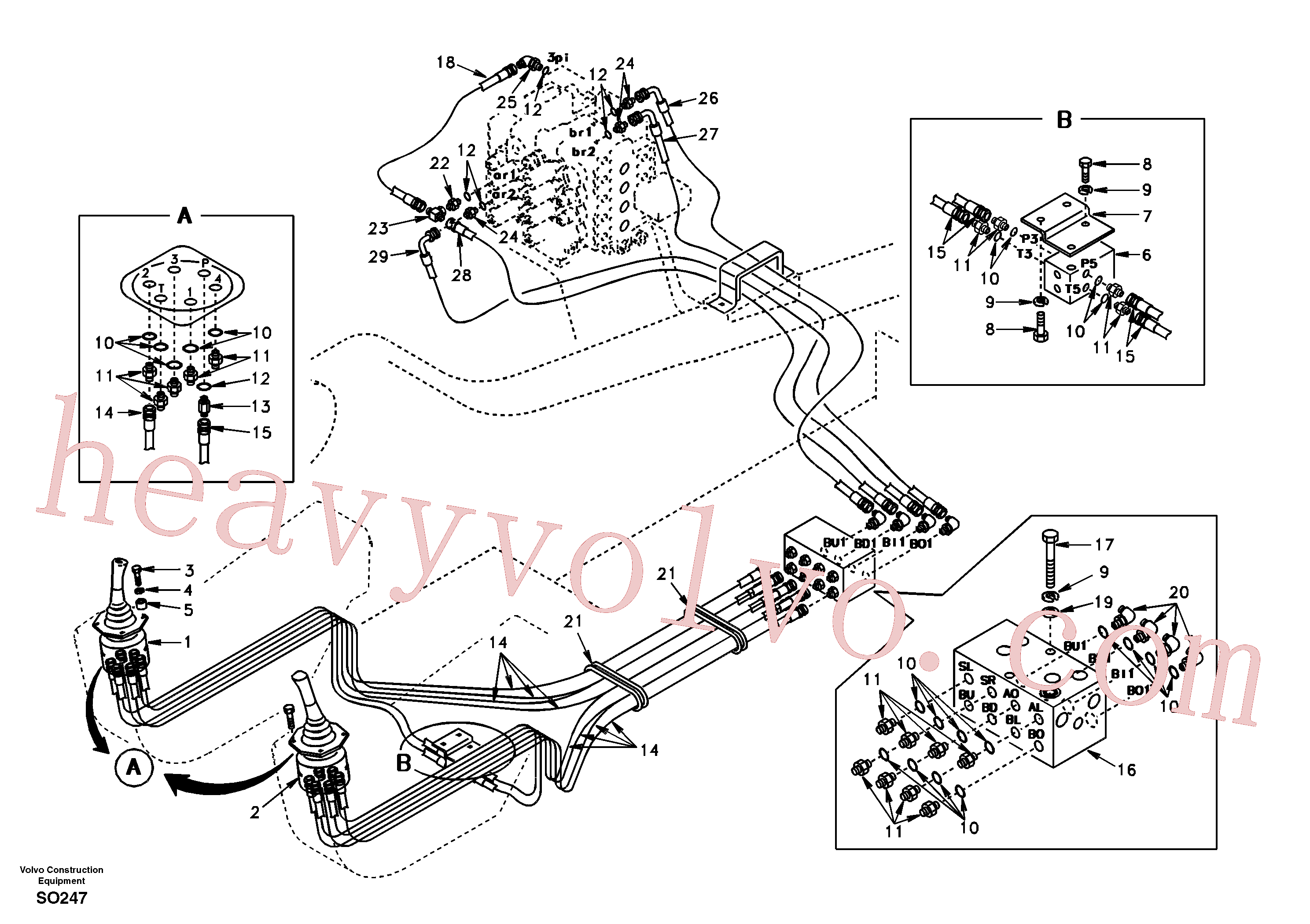 SA9451-03232 for Volvo Servo system, control valve to remote control valve(SO247 assembly)