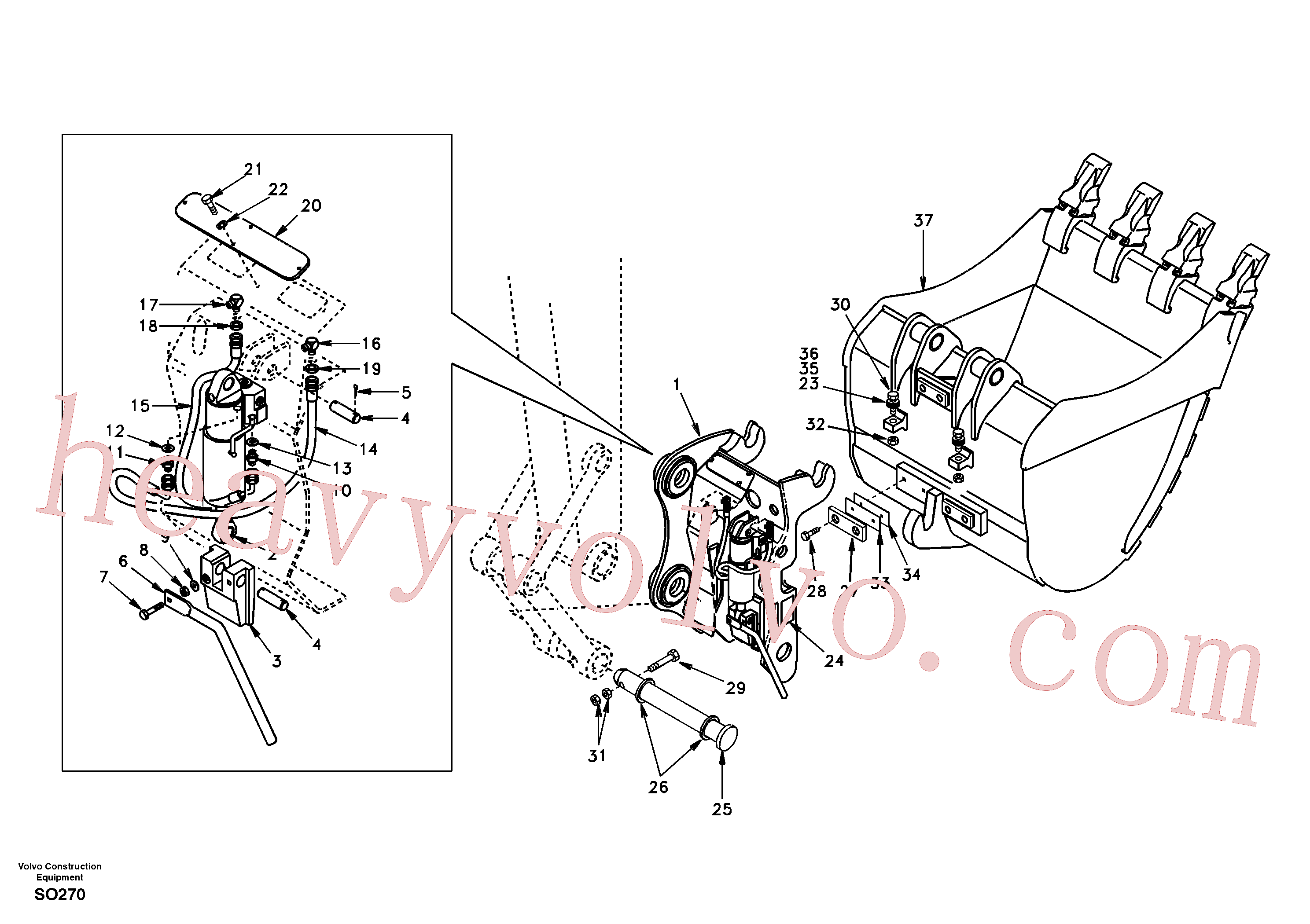 SA1192-02890 for Volvo Attachment bracket, quickfit(SO270 assembly)