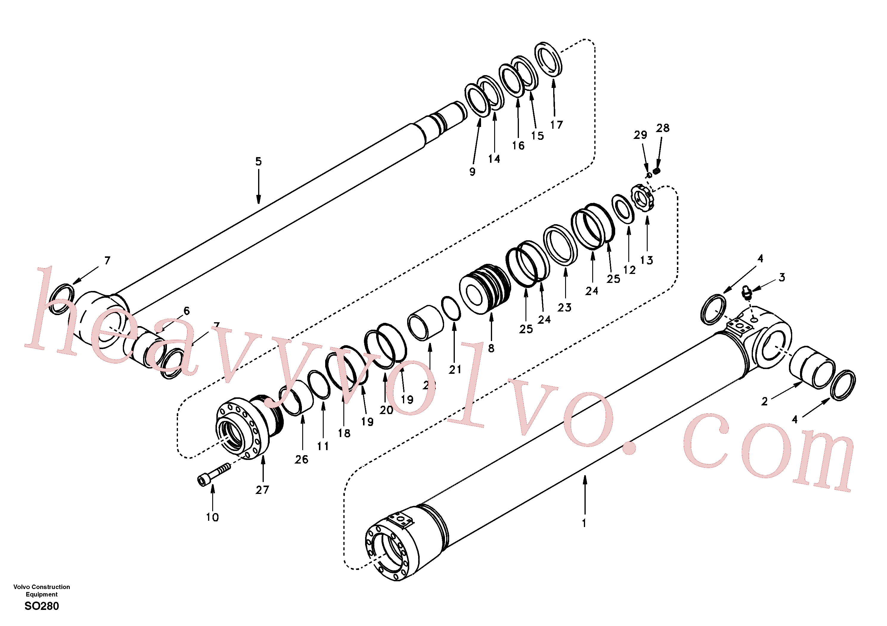 VOE14506316 for Volvo Boom cylinder(SO280 assembly)