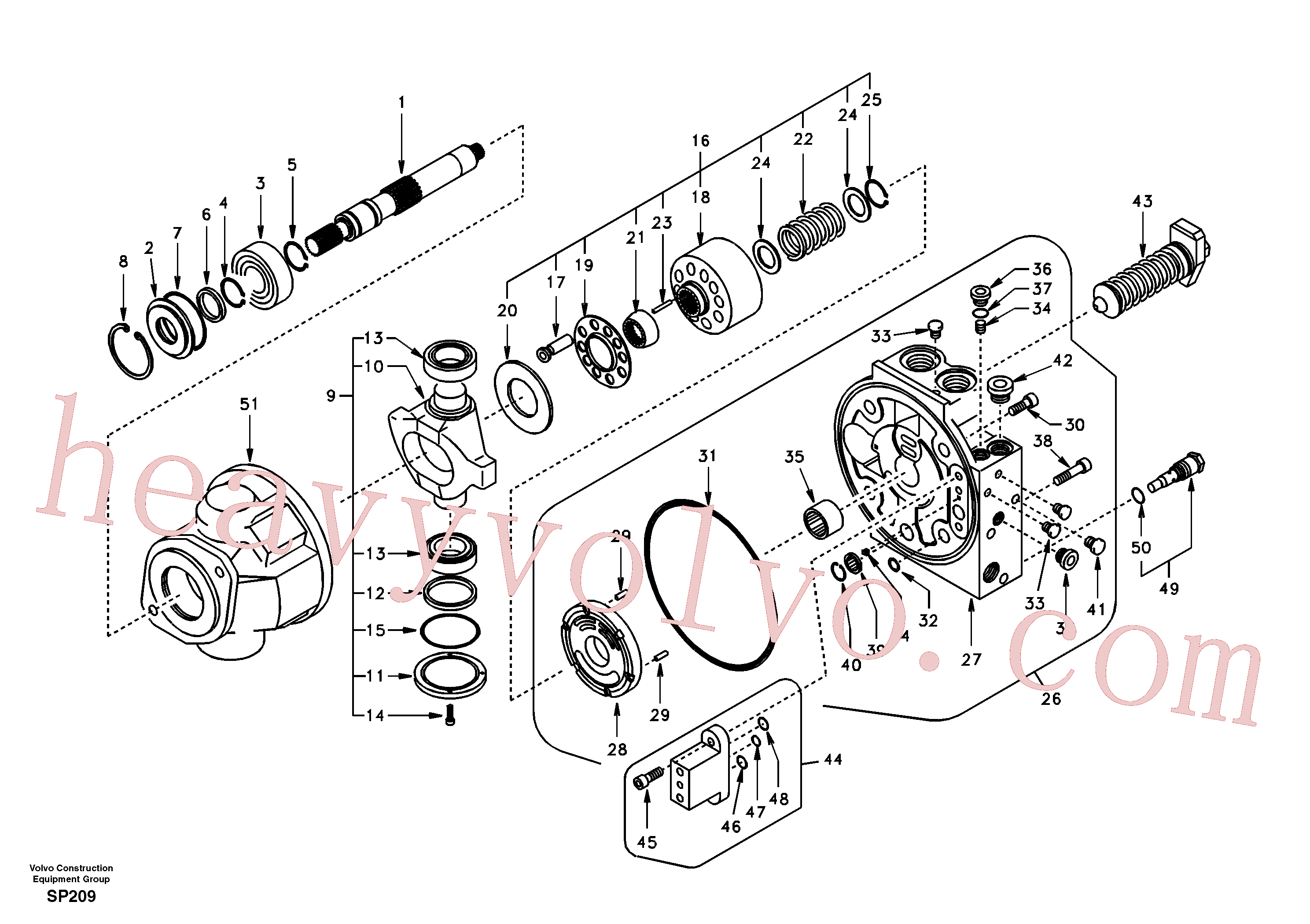 SA8230-15610 for Volvo Hydraulic pump(SP209 assembly)