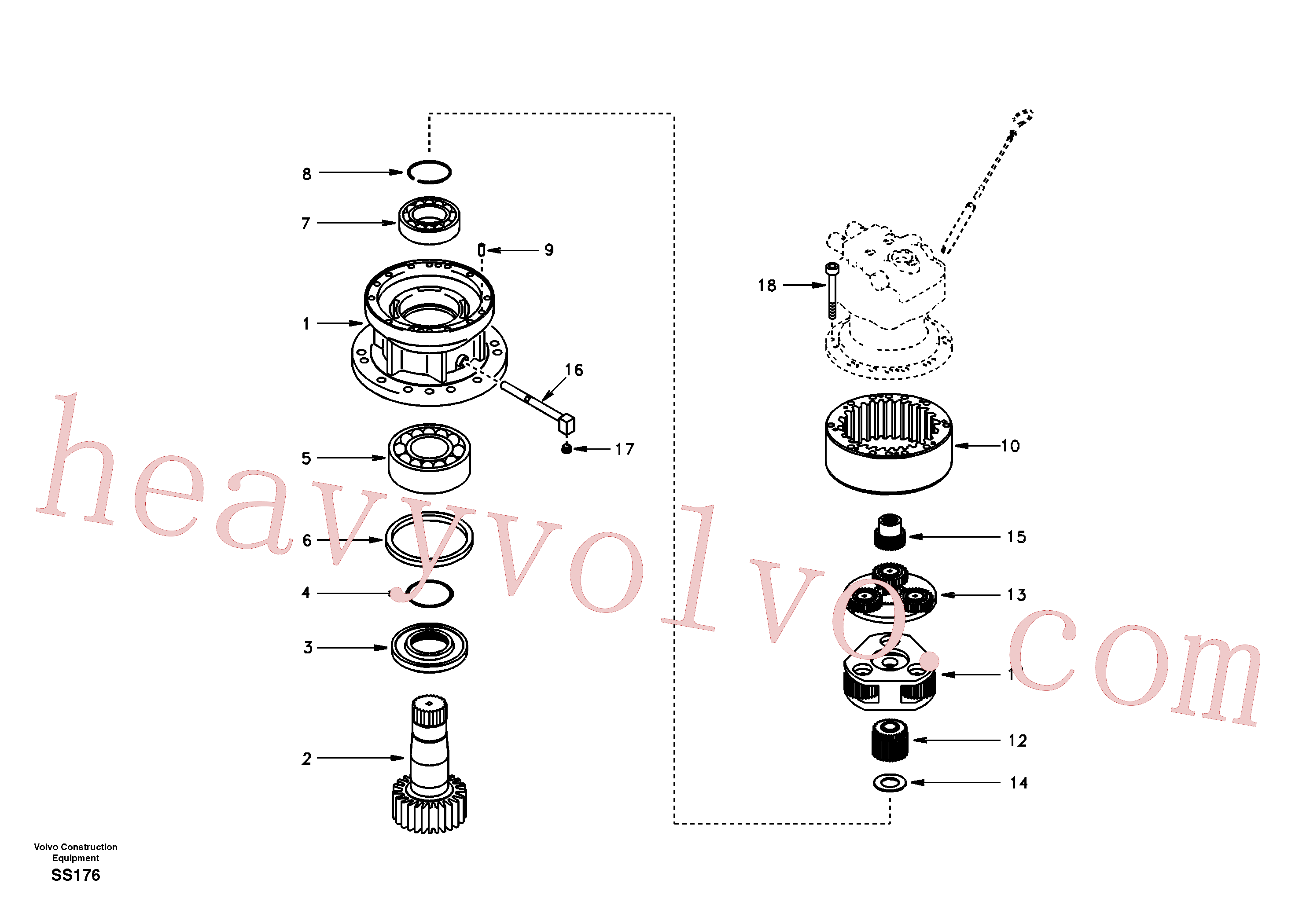 SA7118-23270 for Volvo Swing gearbox(SS176 assembly)