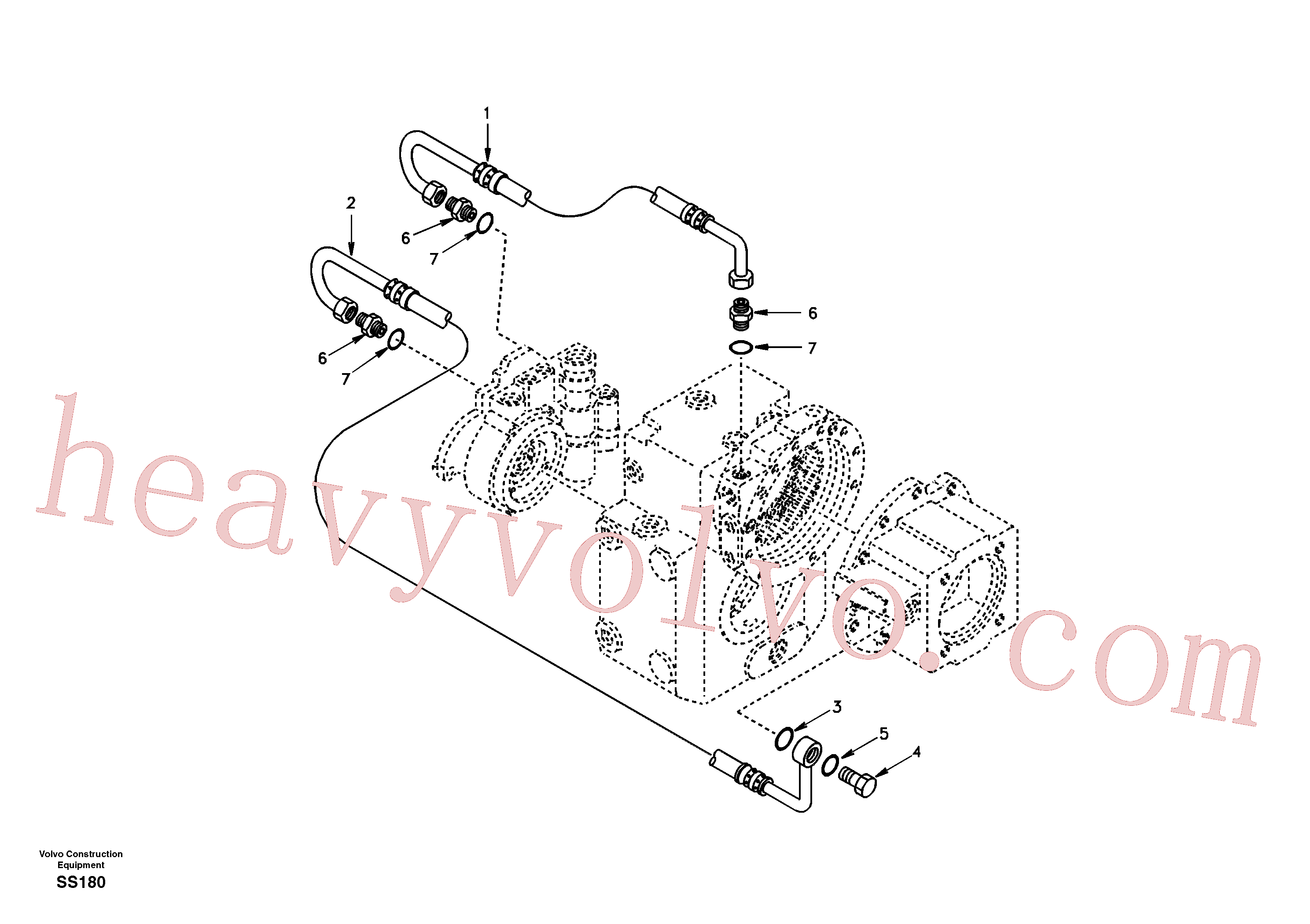 SA8220-05610 for Volvo Oil pipe(SS180 assembly)