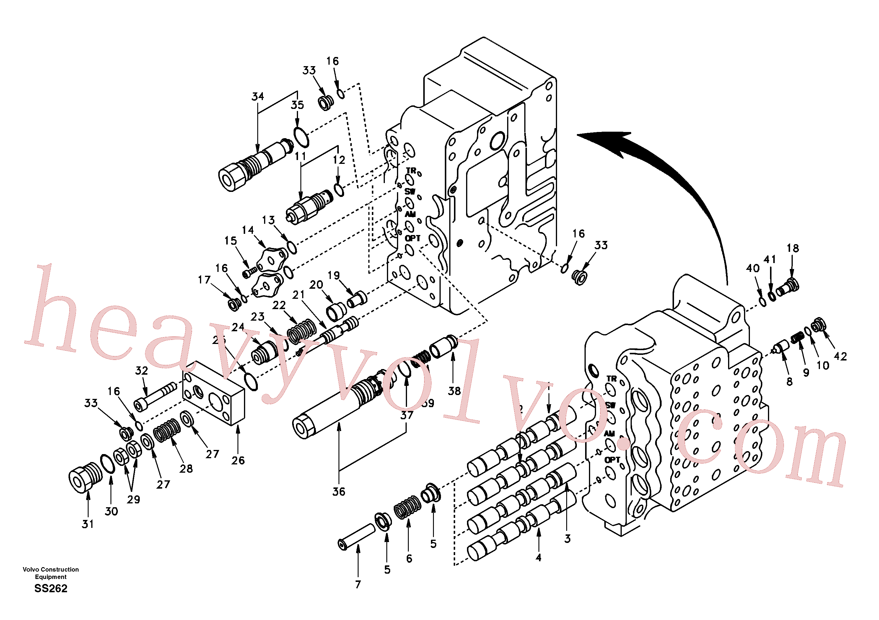 SA7273-11310 for Volvo Main control valve, swing and option and dipper arm and travel Lh(SS262 assembly)