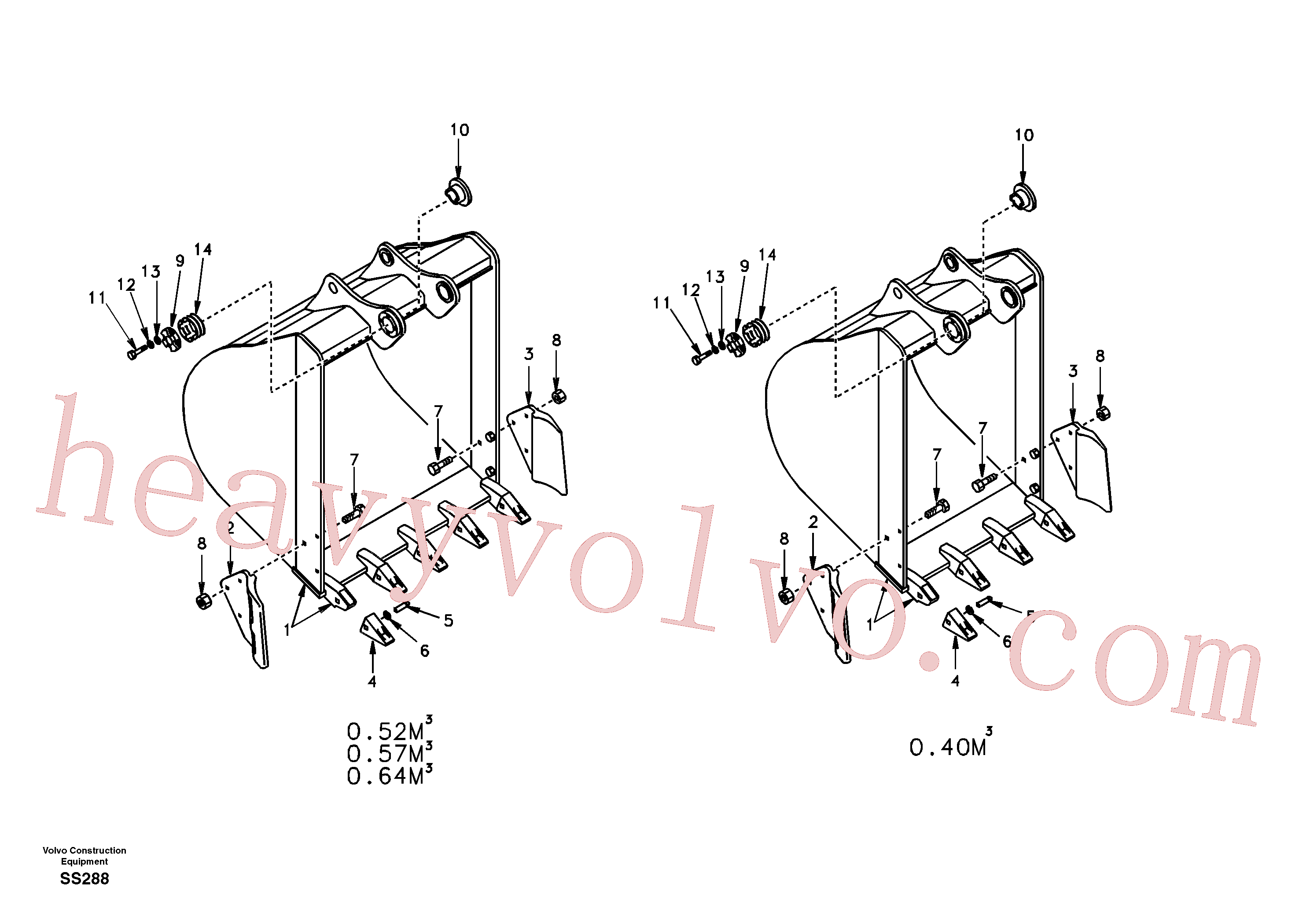 SA1171-00502 for Volvo Bucket(SS288 assembly)