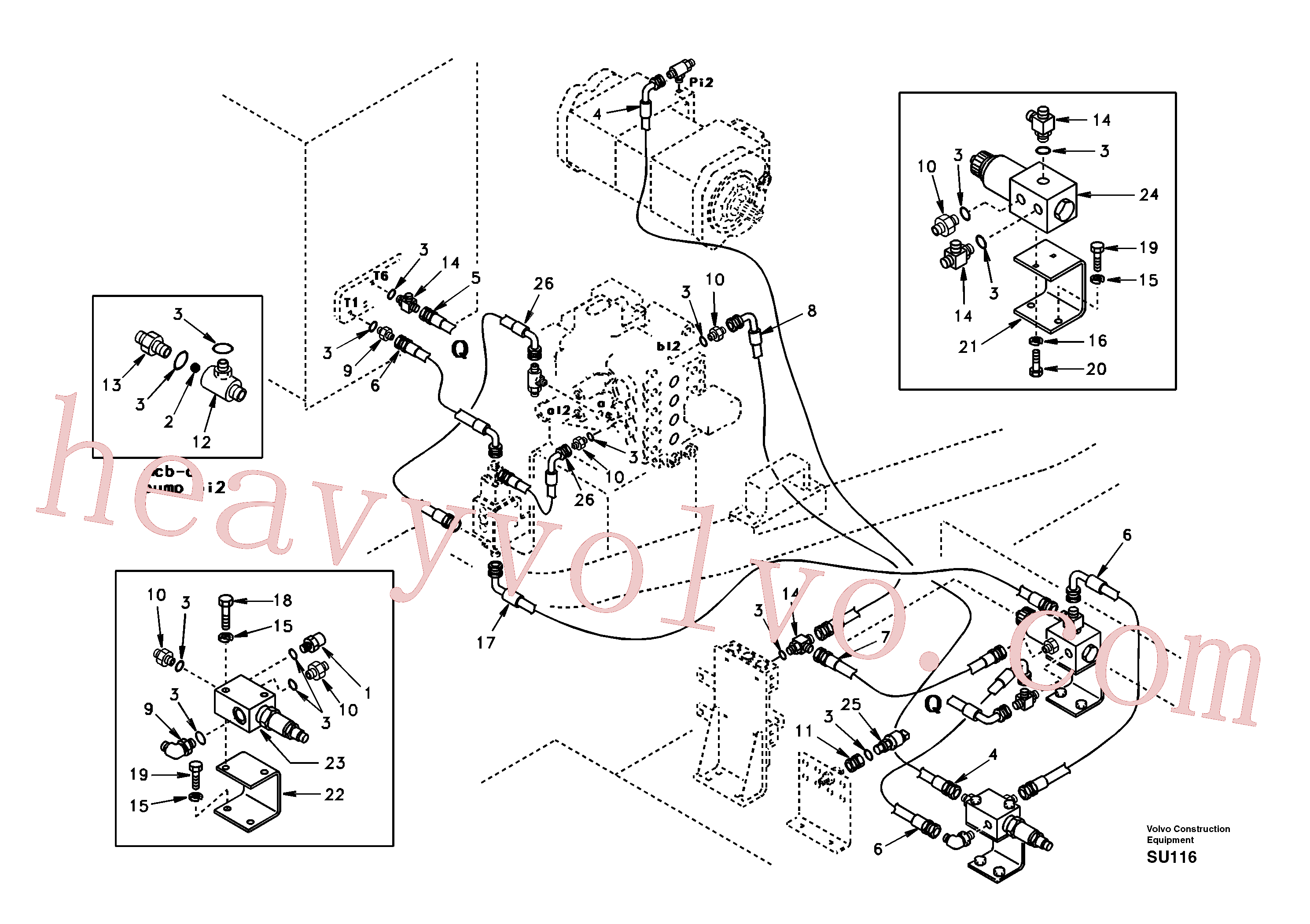 SA9453-02257 for Volvo Servo system, control valve to remote control valve(SU116 assembly)