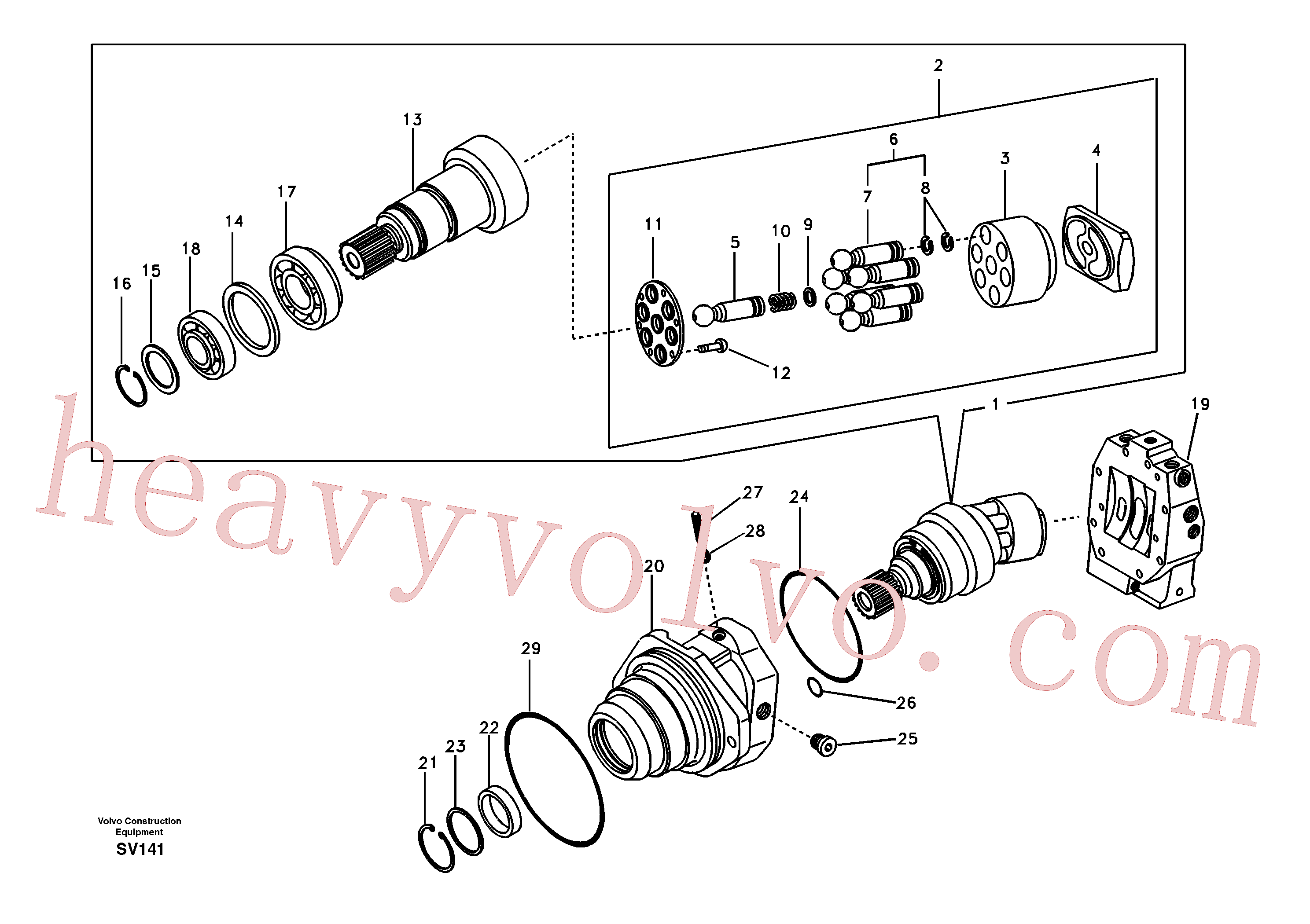 SA8230-29870 for Volvo Travel motor(SV141 assembly)