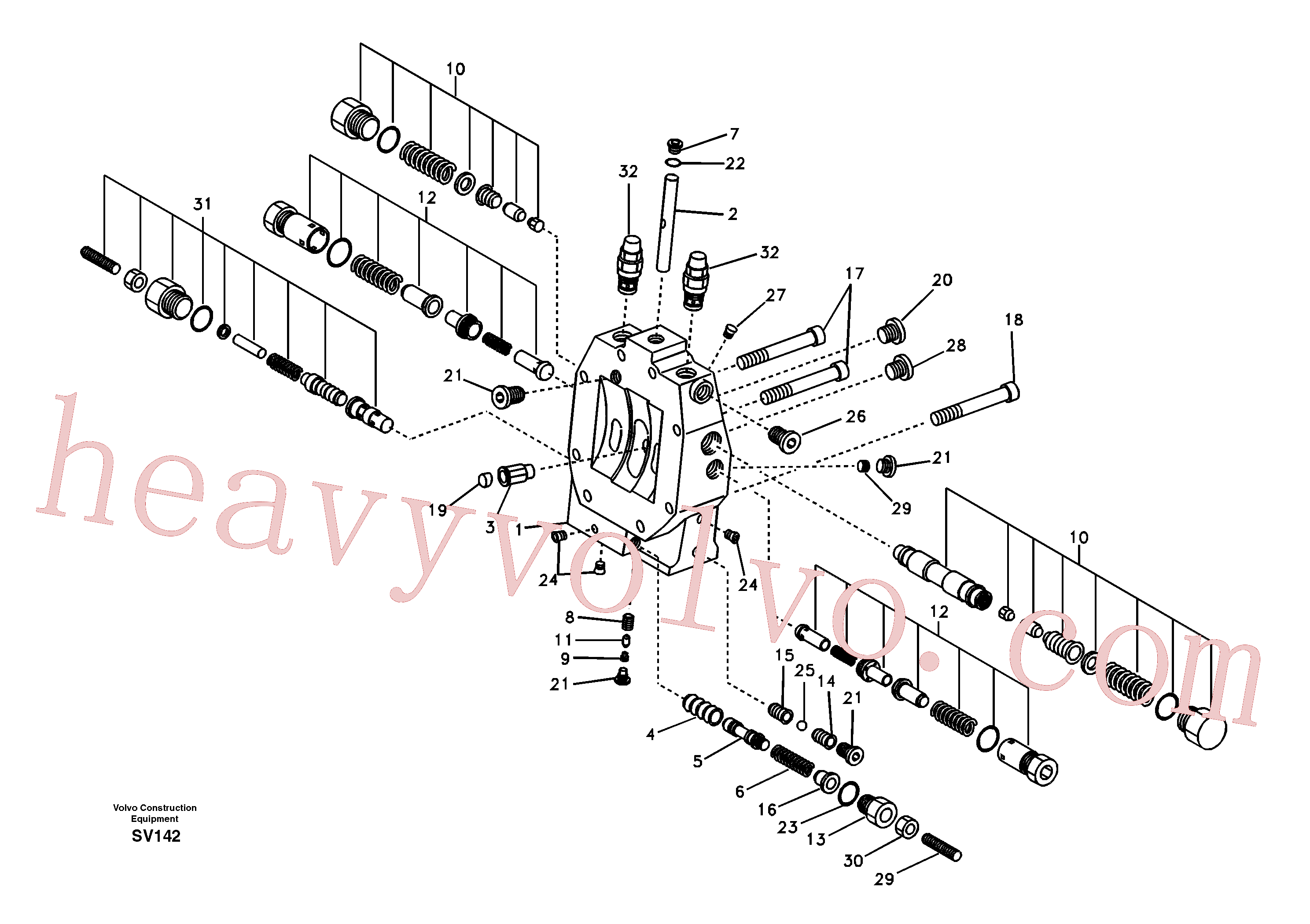 SA8230-34400 for Volvo Control valve, travel motor(SV142 assembly)