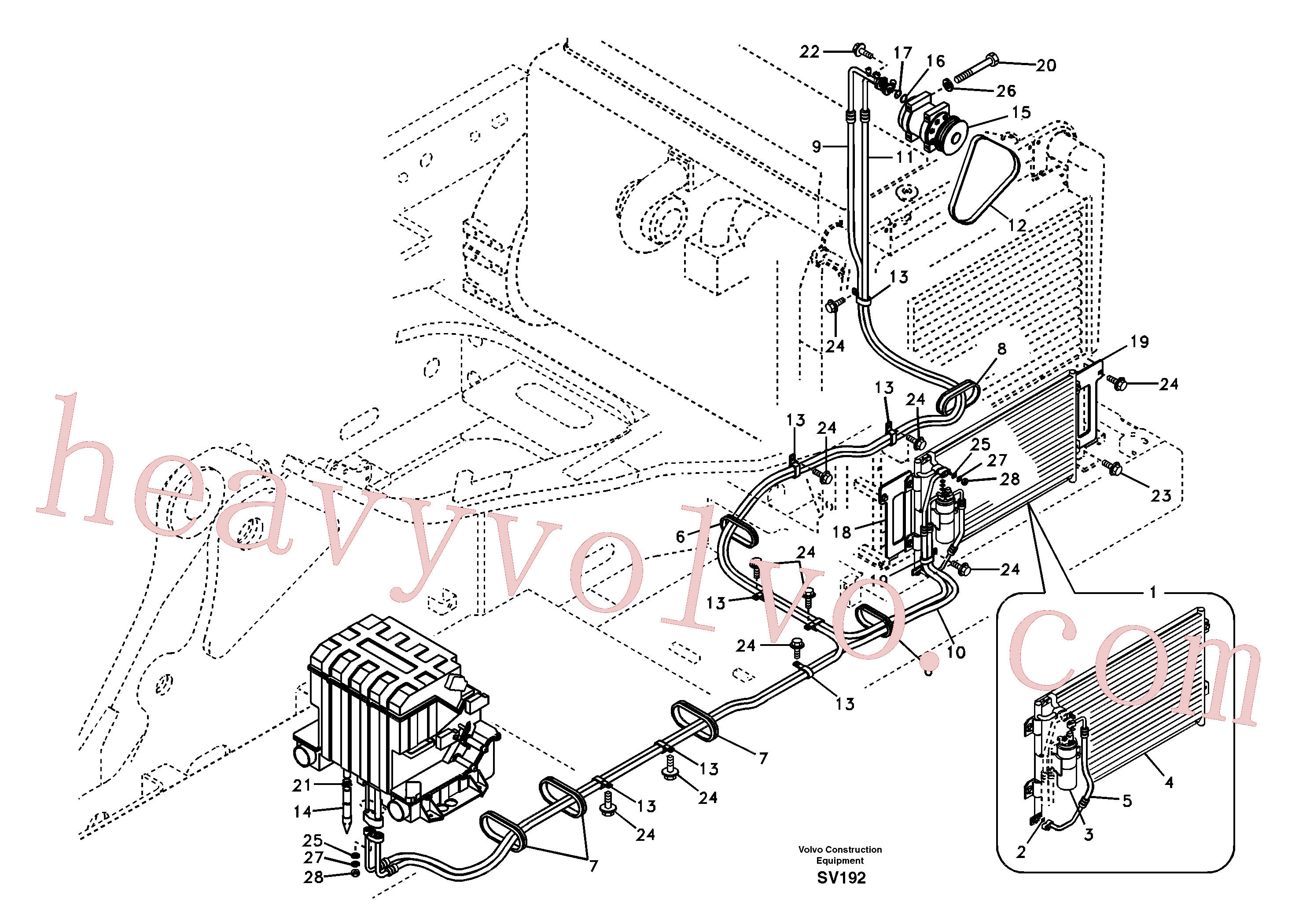 SA9011-20818 for Volvo Air conditioning unit line(SV192 assembly)