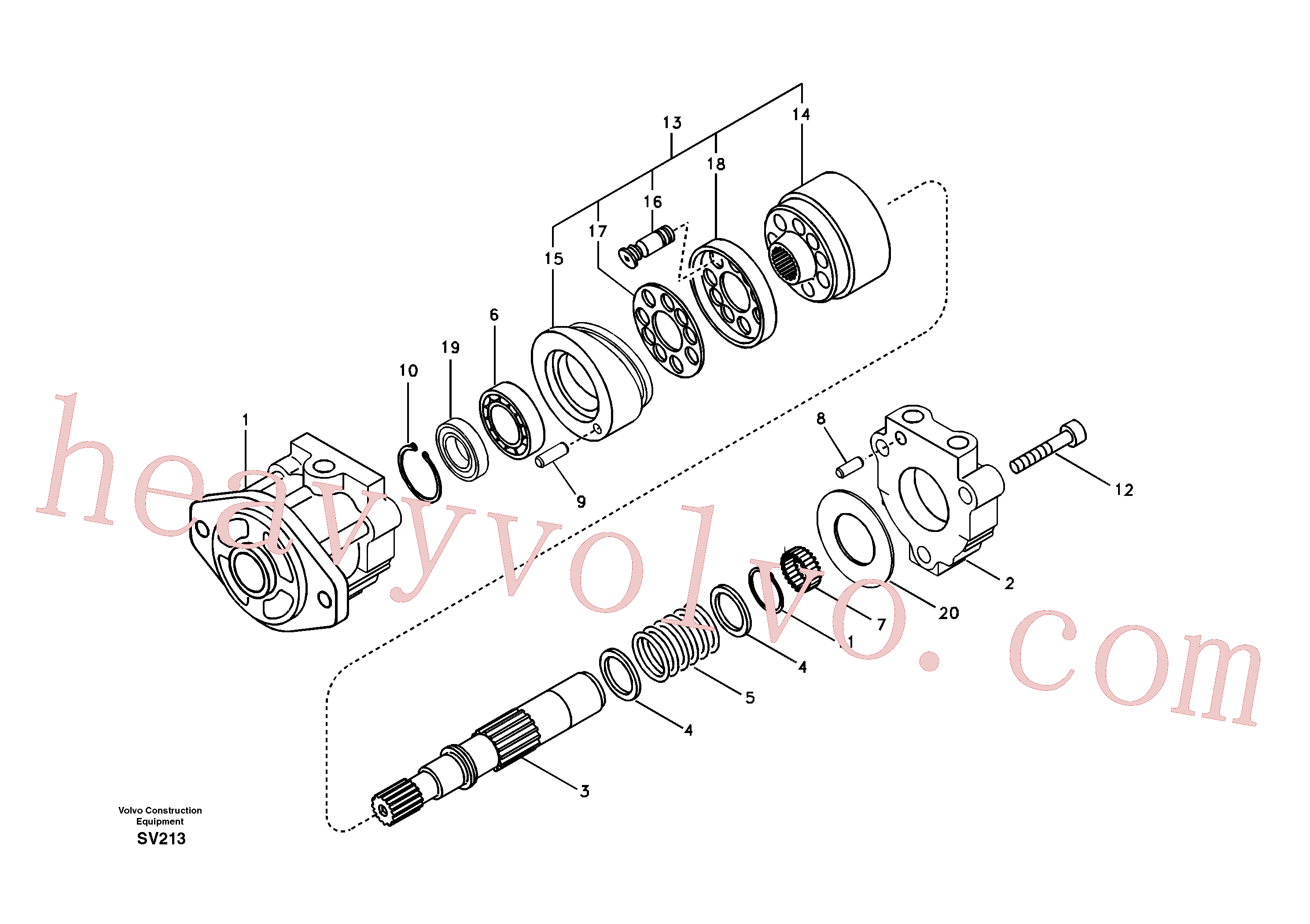 VOE14512764 for Volvo Hydraulic system, oil cooling fan motor(SV213 assembly)