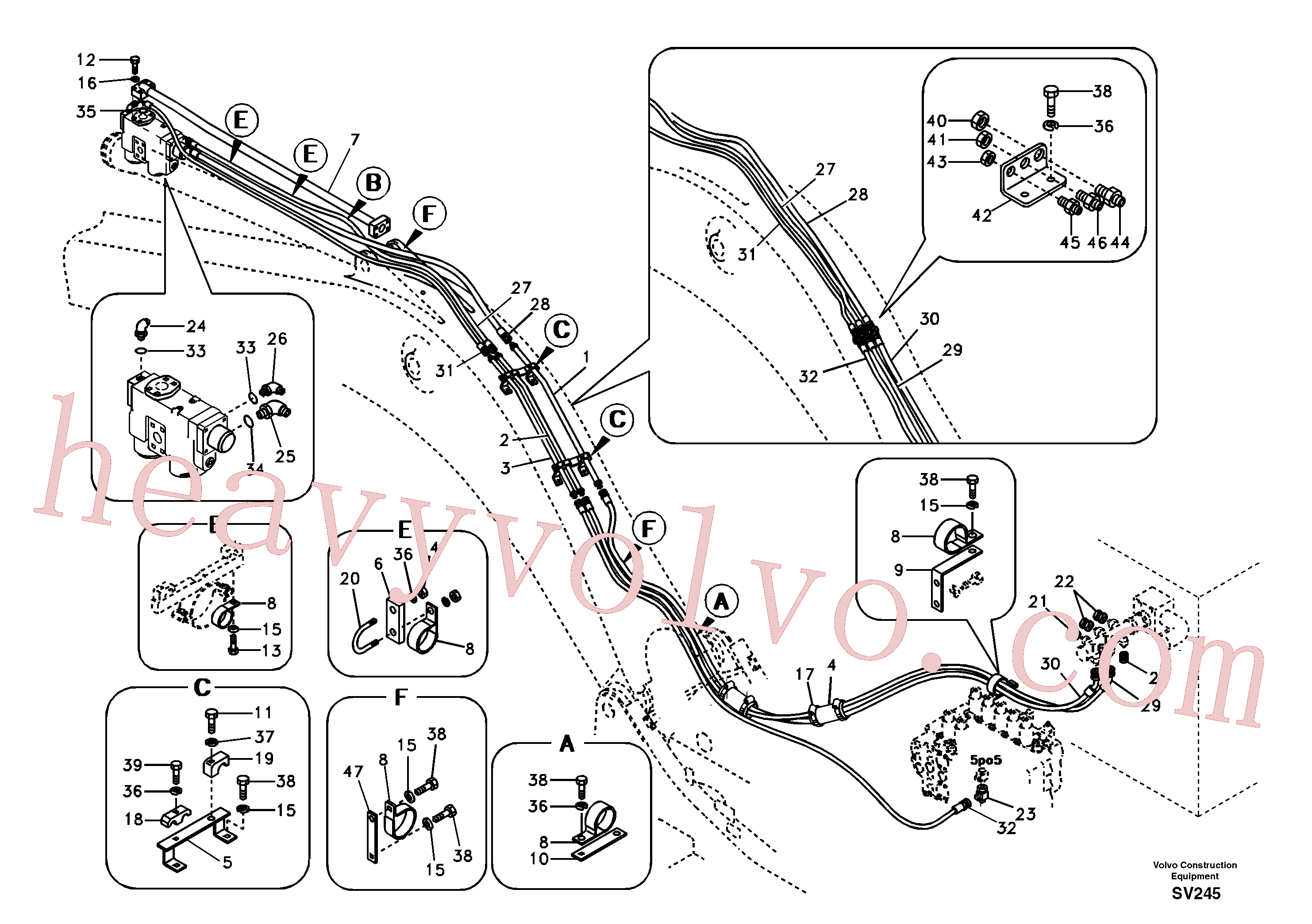 VOE14515381 for Volvo Working hydraulic, dipper arm rupture(SV245 assembly)