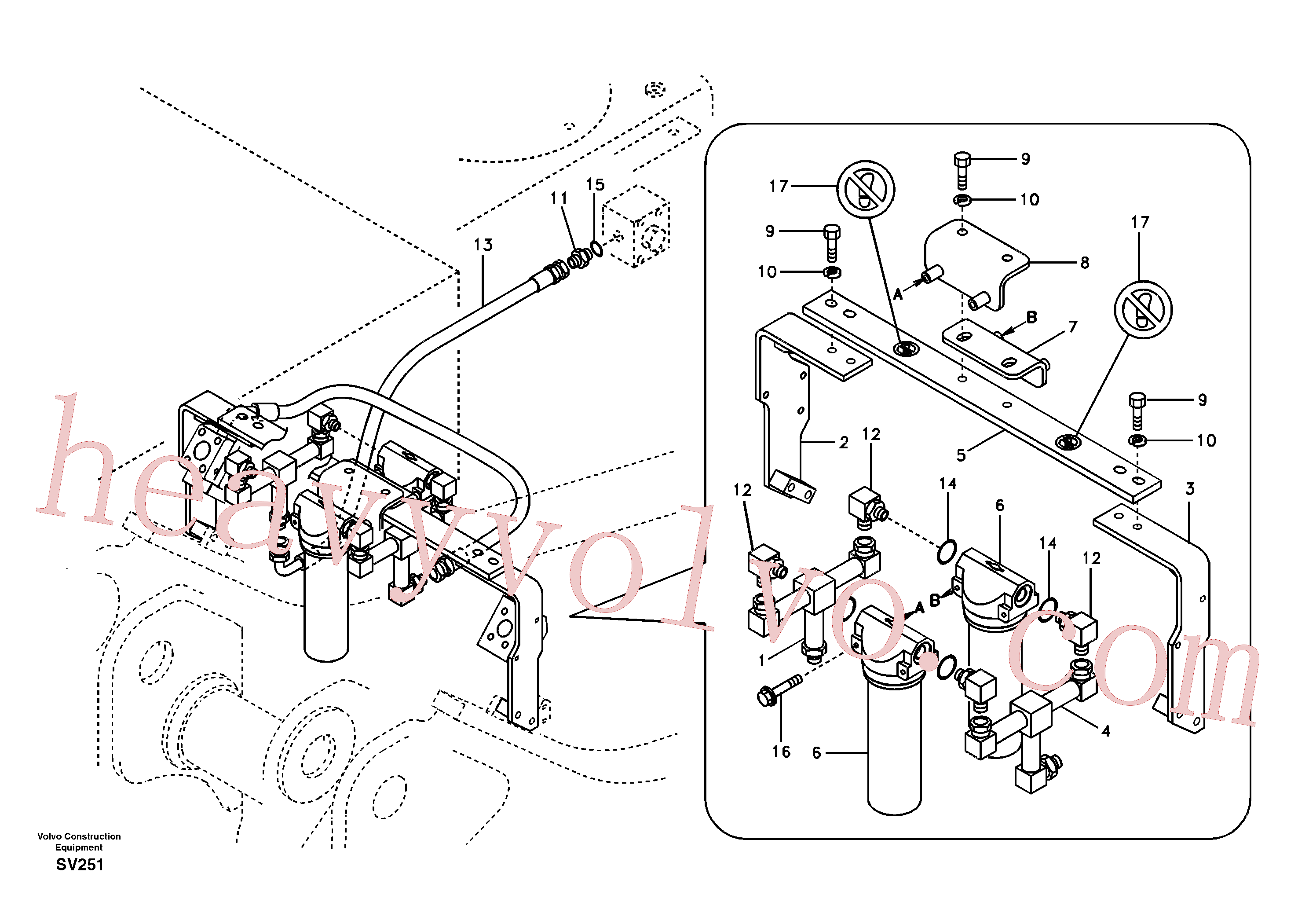 VOE14510906 for Volvo Working hydraulic, hammer and shear for return filter(SV251 assembly)