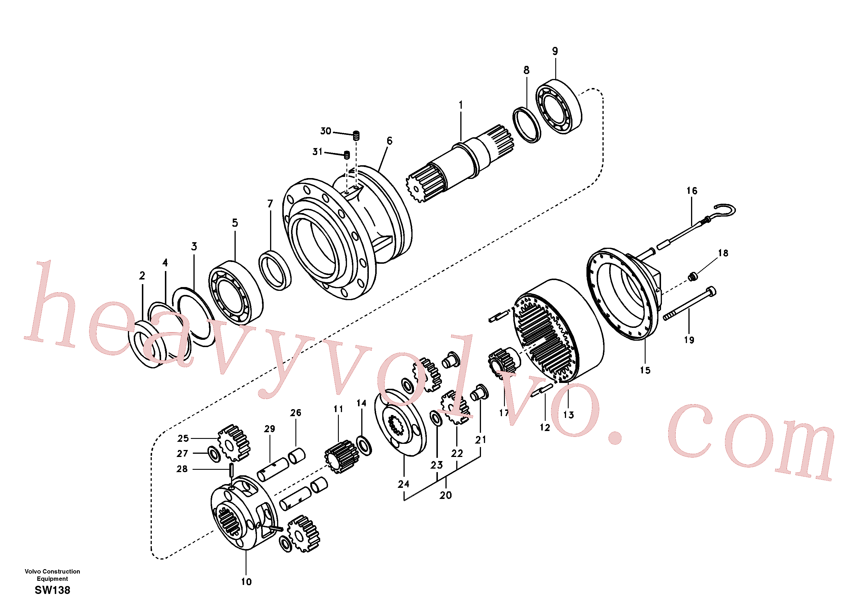 VOE14596630 for Volvo Swing gearbox(SW138 assembly)