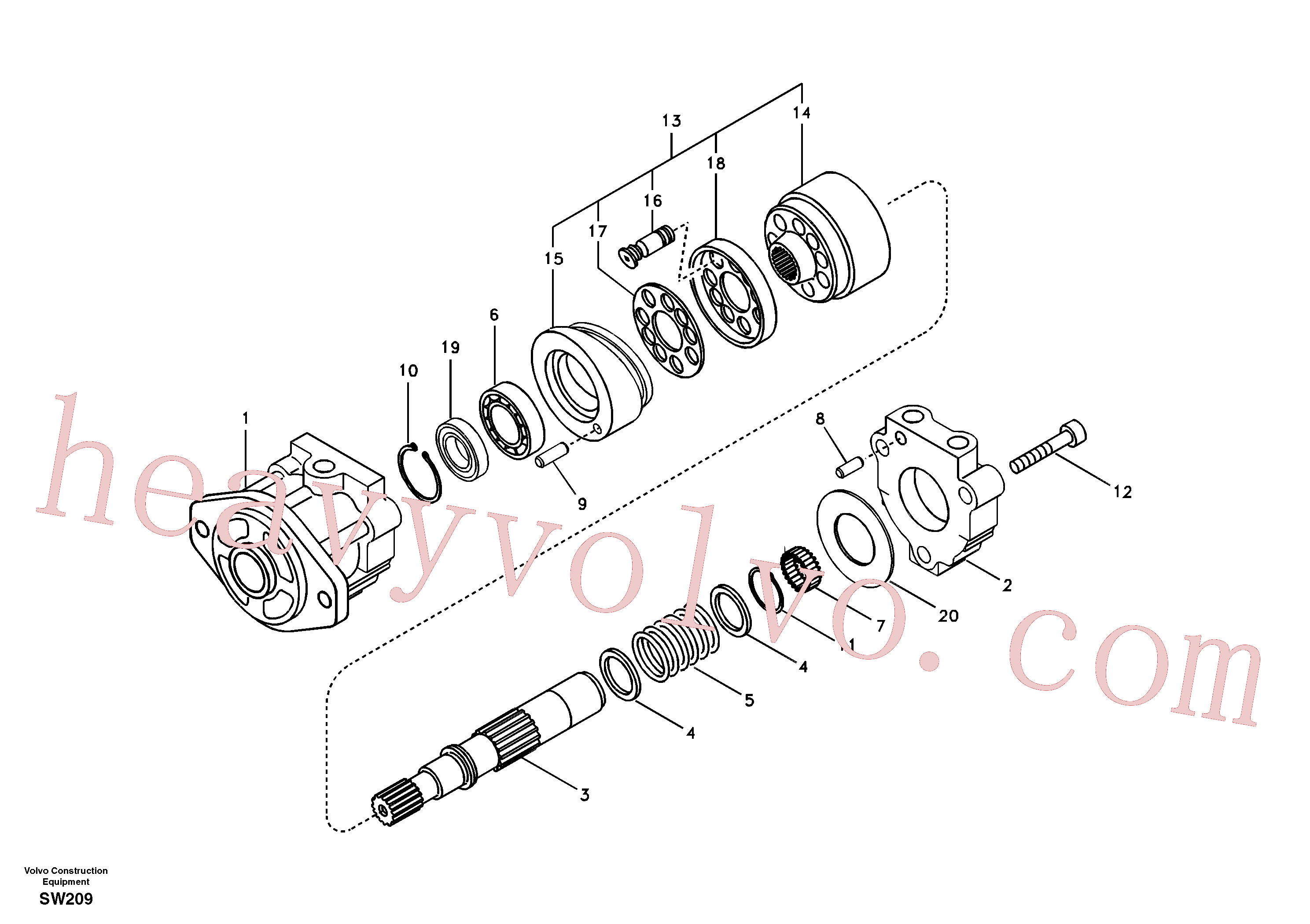 VOE14512764 for Volvo Hydraulic system, oil cooling fan motor(SW209 assembly)