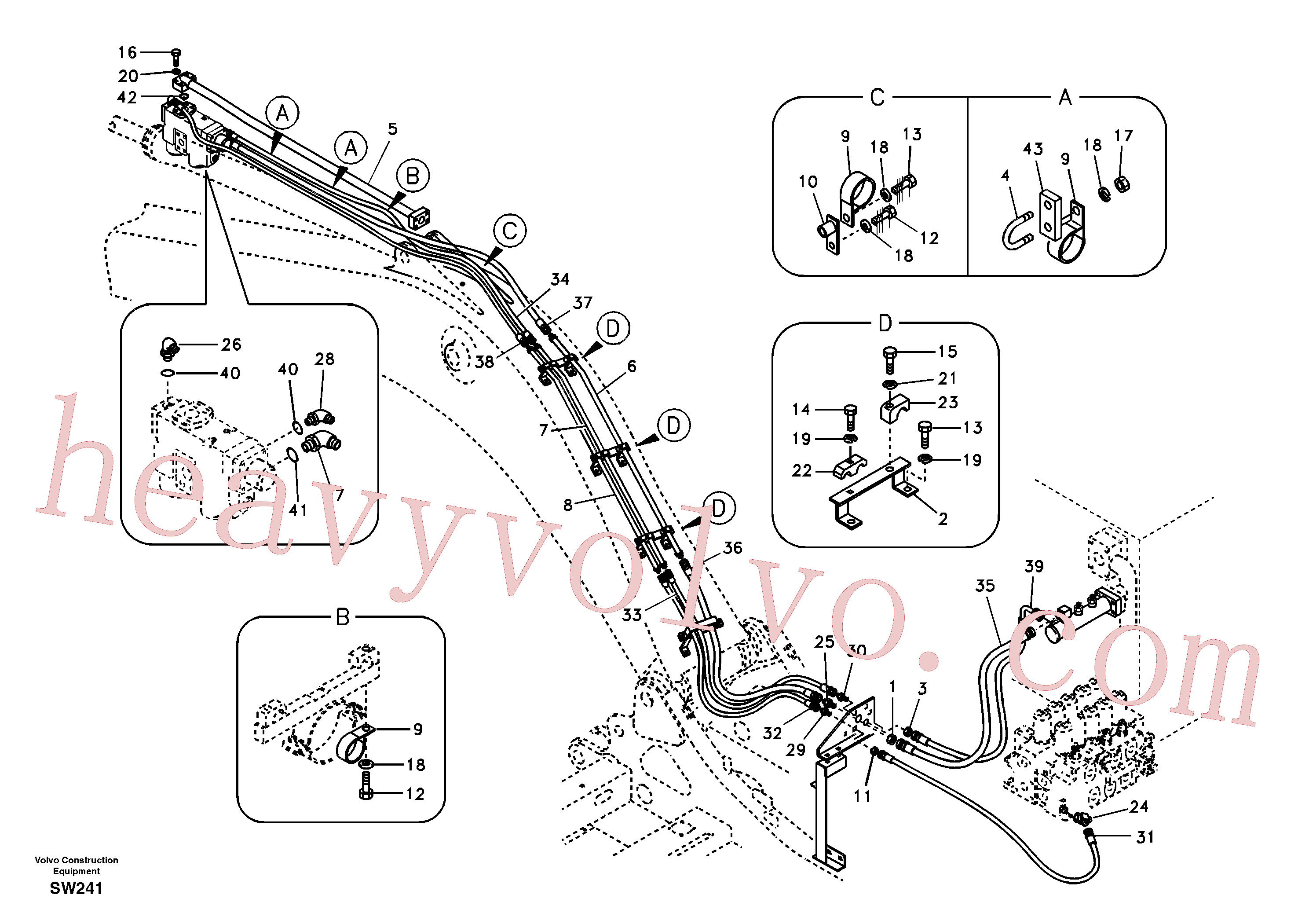 SA9453-03676 for Volvo Working hydraulic, dipper arm rupture(SW241 assembly)