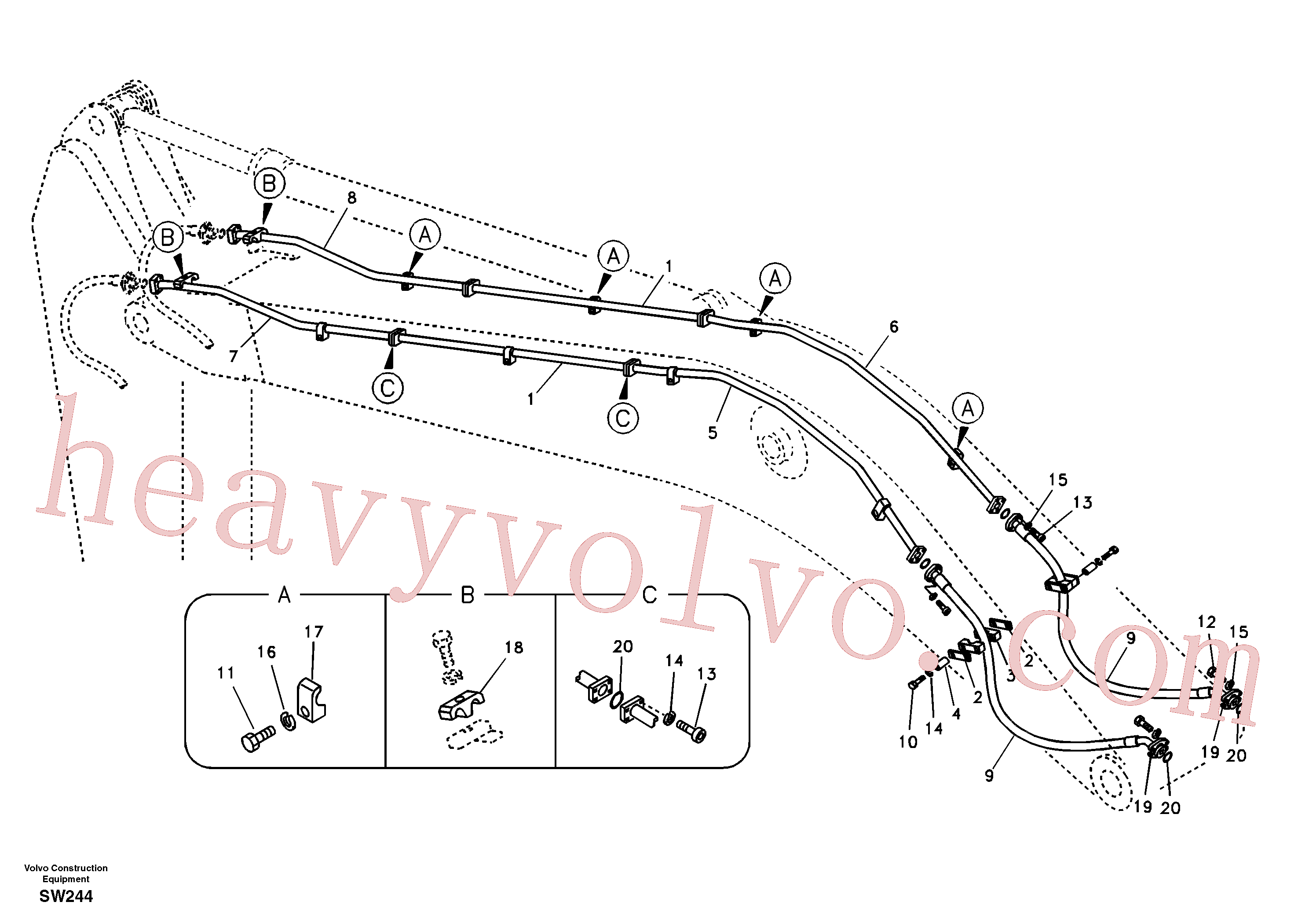 VOE14504770 for Volvo Working hydraulic, hammer and shear for boom(SW244 assembly)