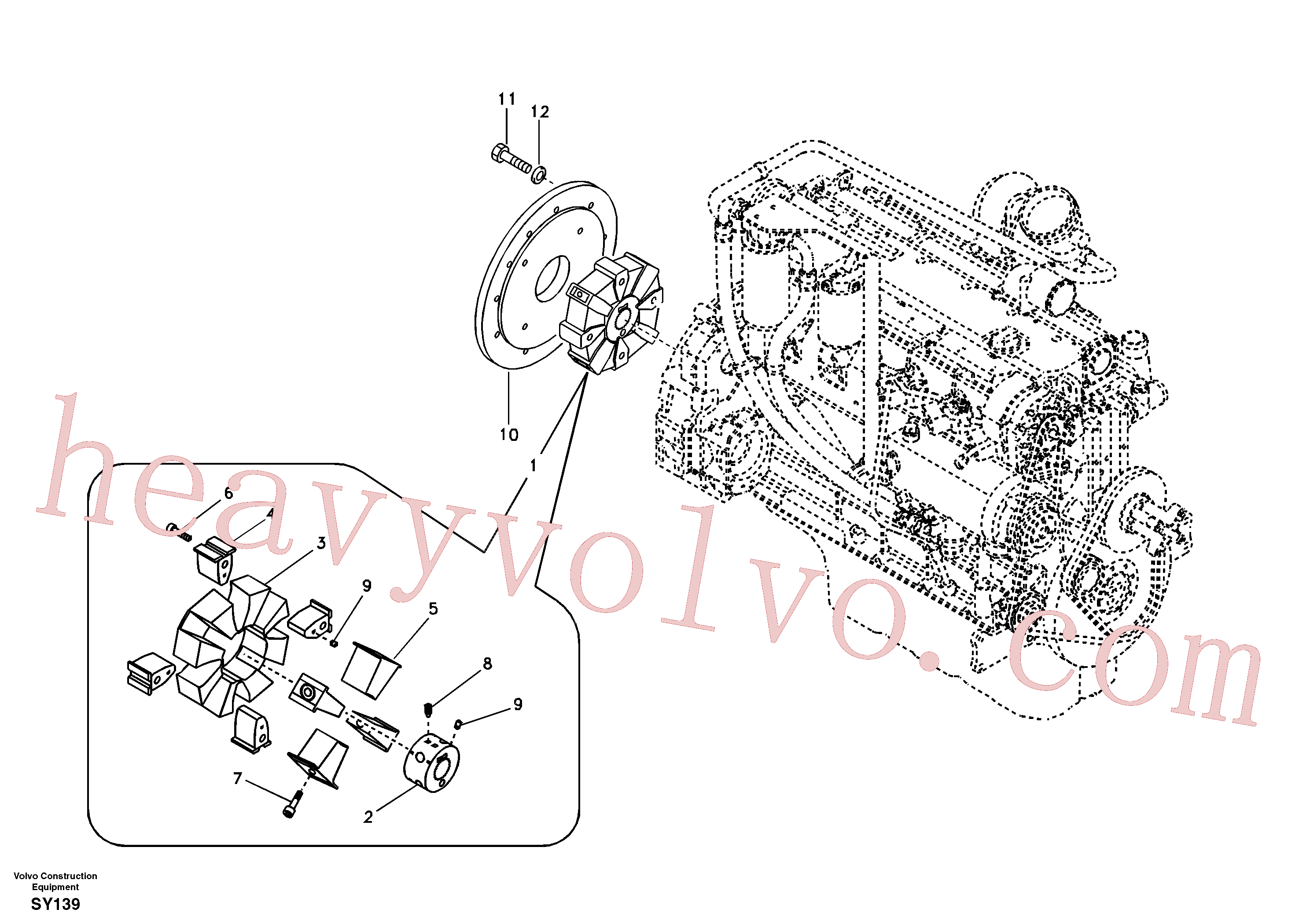 SA160H-6 for Volvo Pump gearbox with assembling parts(SY139 assembly)