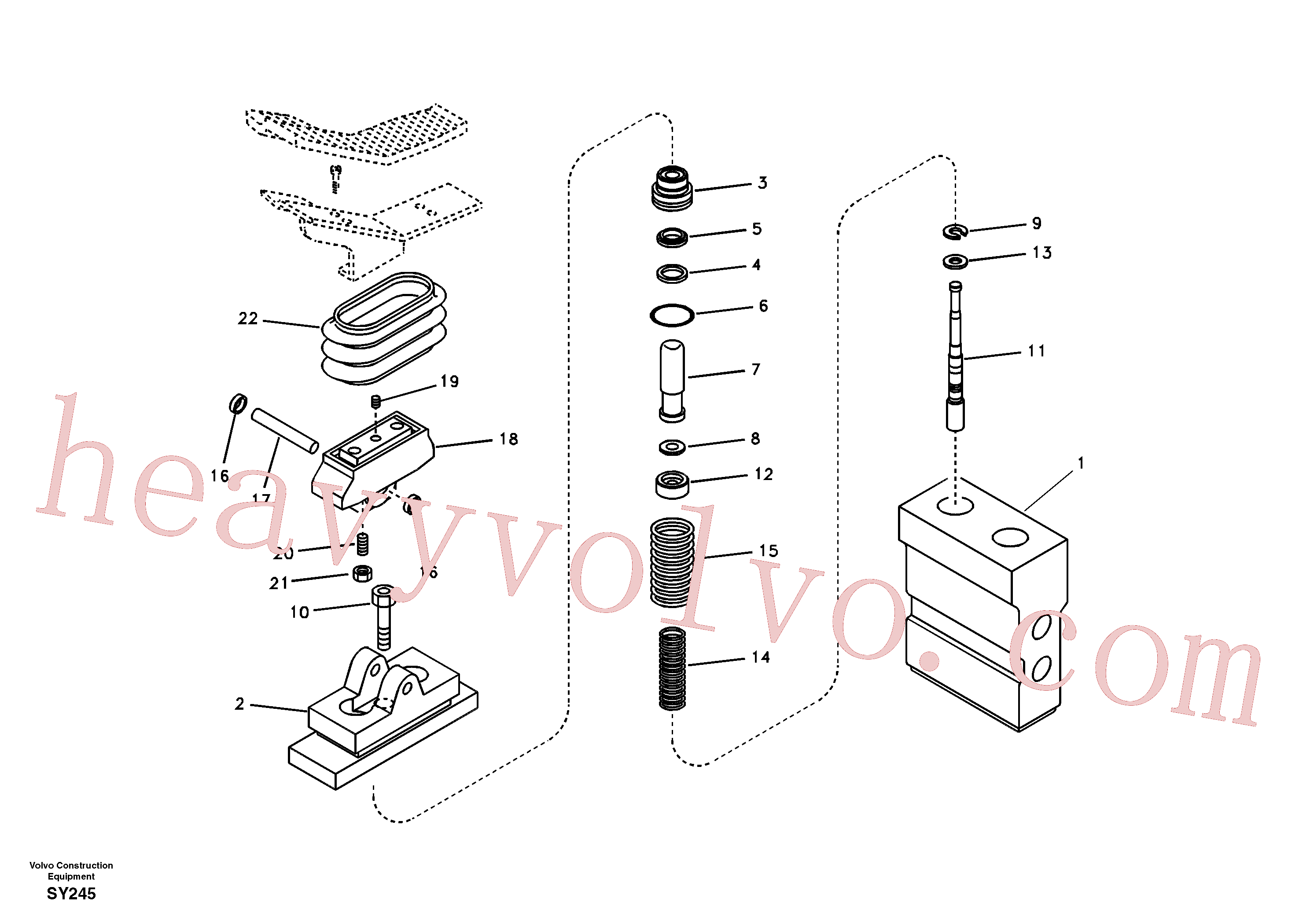 VOE14514215 for Volvo Working hydraulic, remote control valve pedal for hammer and shear(SY245 assembly)