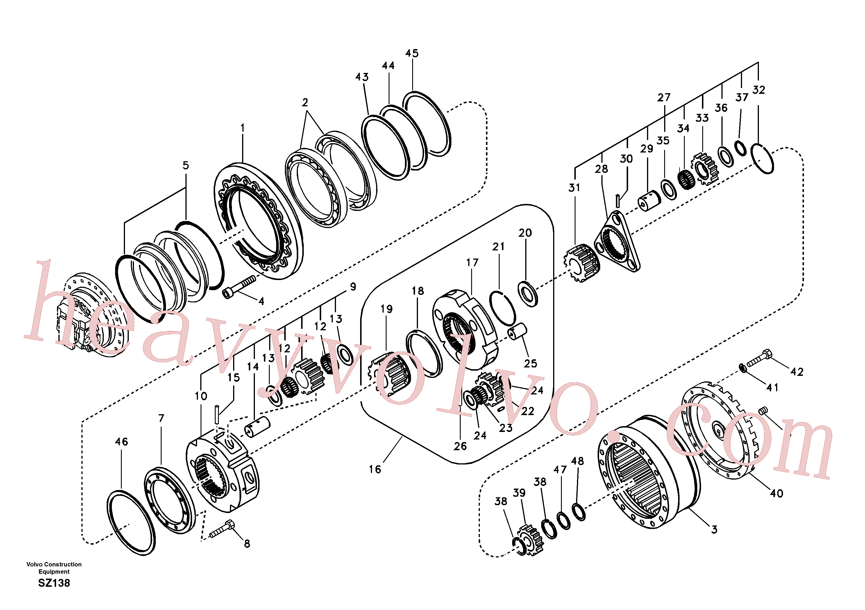 SA9325-06012 for Volvo Travel gearbox(SZ138 assembly)