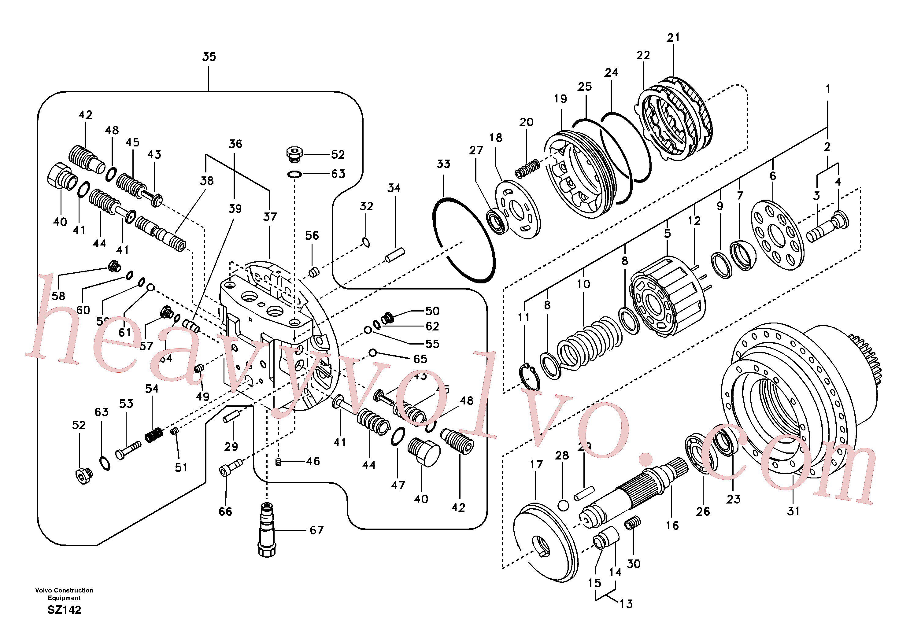 SA14500079 for Volvo Travel motor(SZ142 assembly)