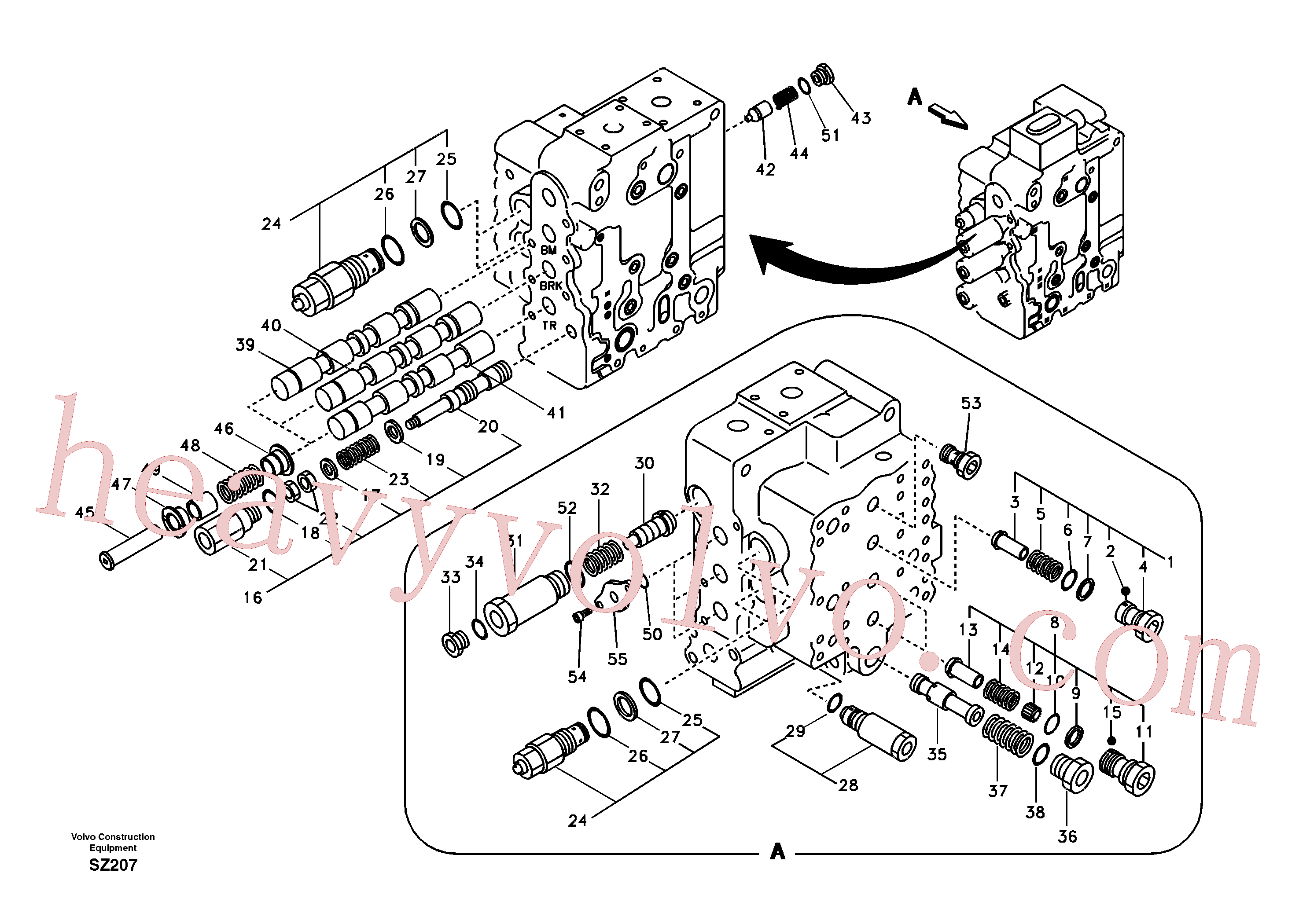 SA7270-11080 for Volvo Main control valve, boom and bucket and travel Rh(SZ207 assembly)