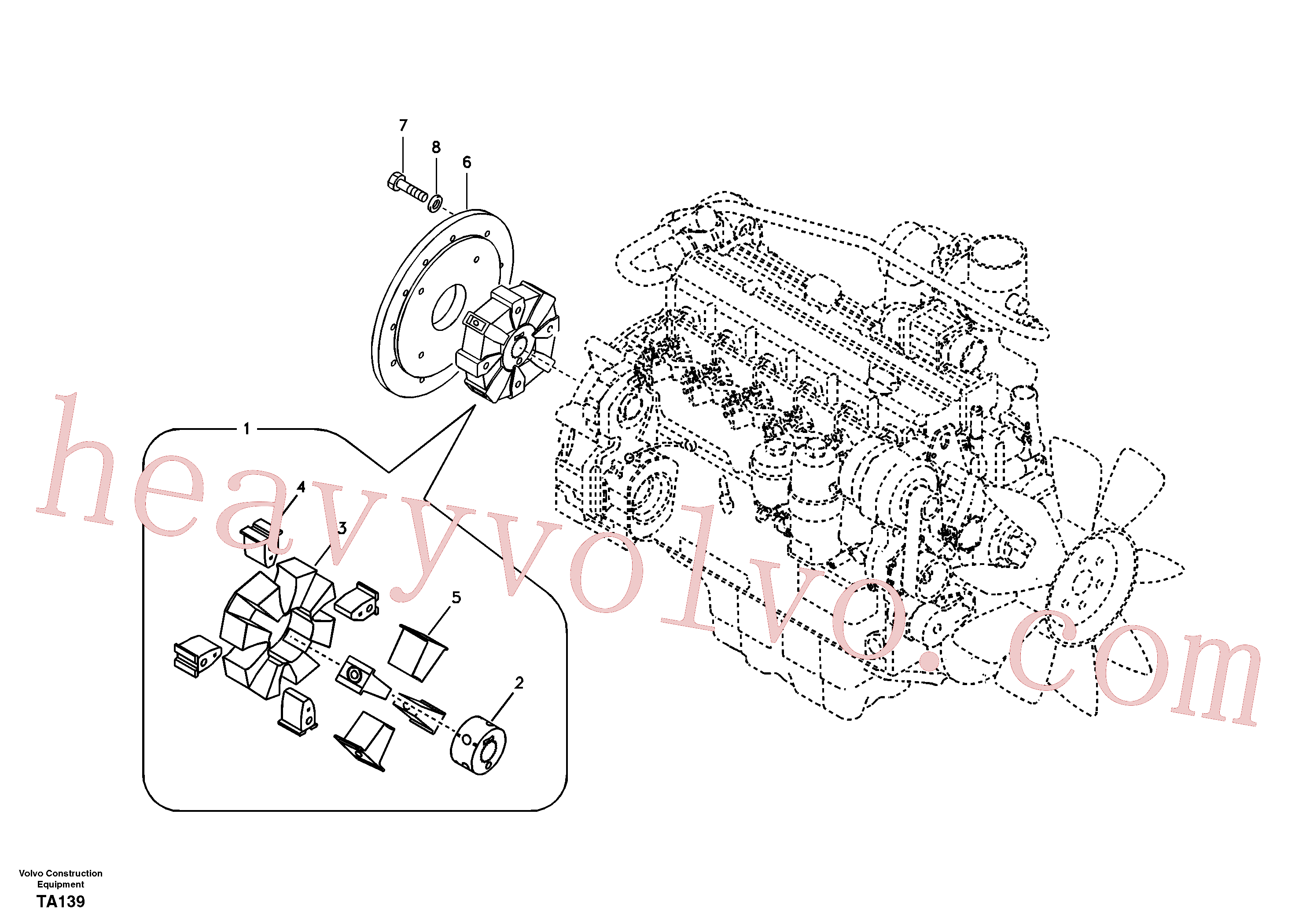 VOE14530994 for Volvo Pump gearbox with assembling parts(TA139 assembly)