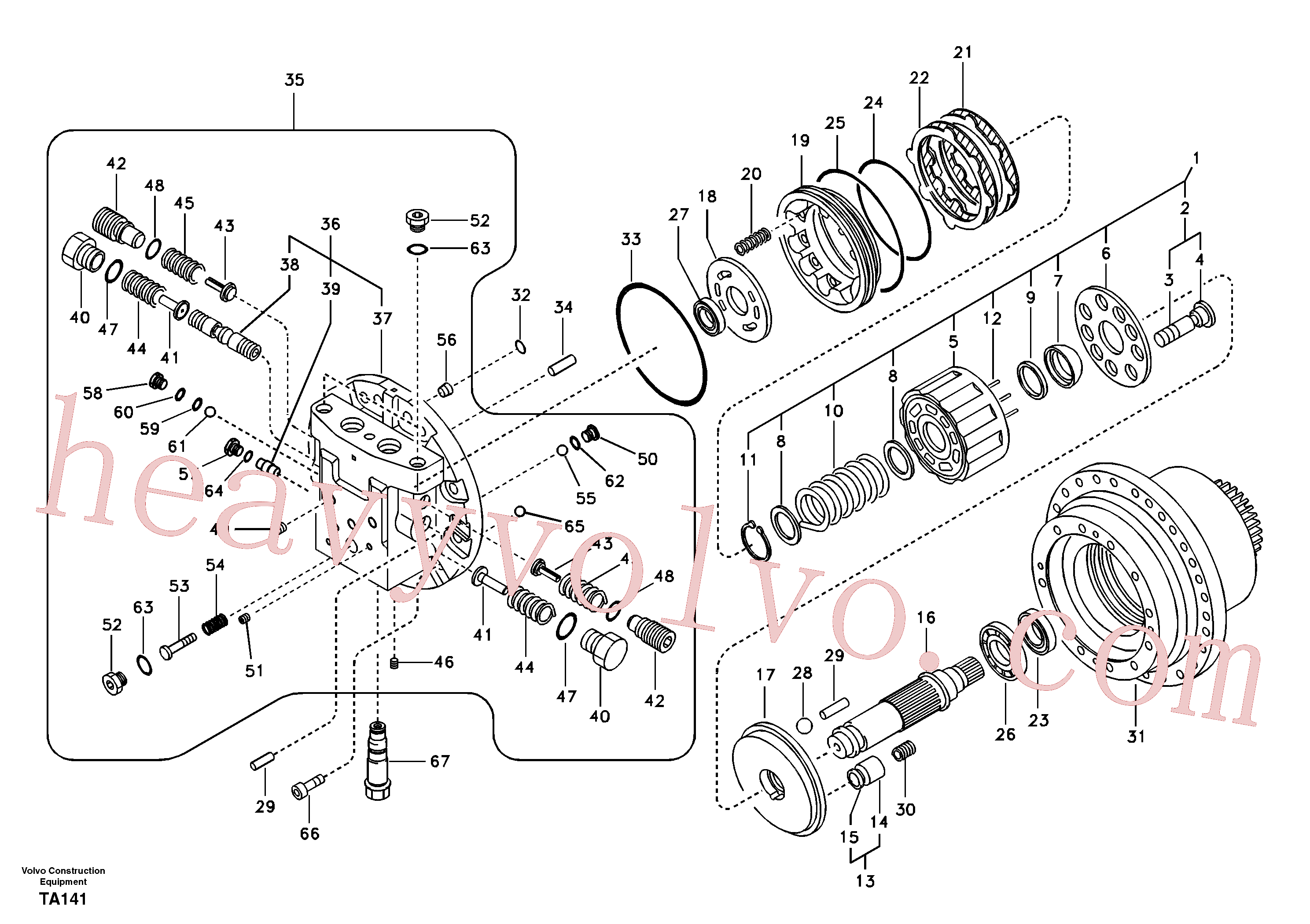 SA8230-28900 for Volvo Travel motor(TA141 assembly)