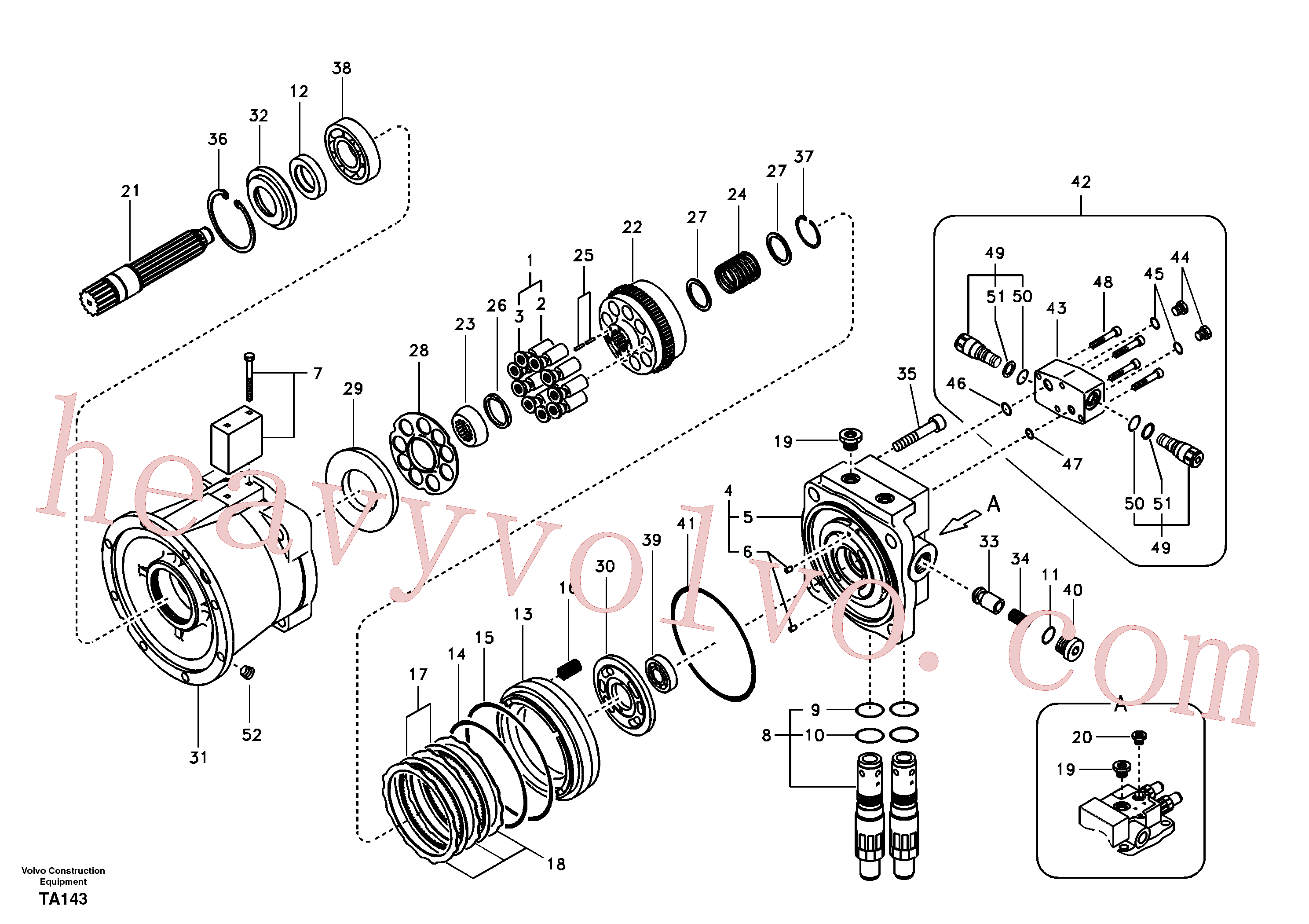 SA8230-26350 for Volvo Swing motor(TA143 assembly)