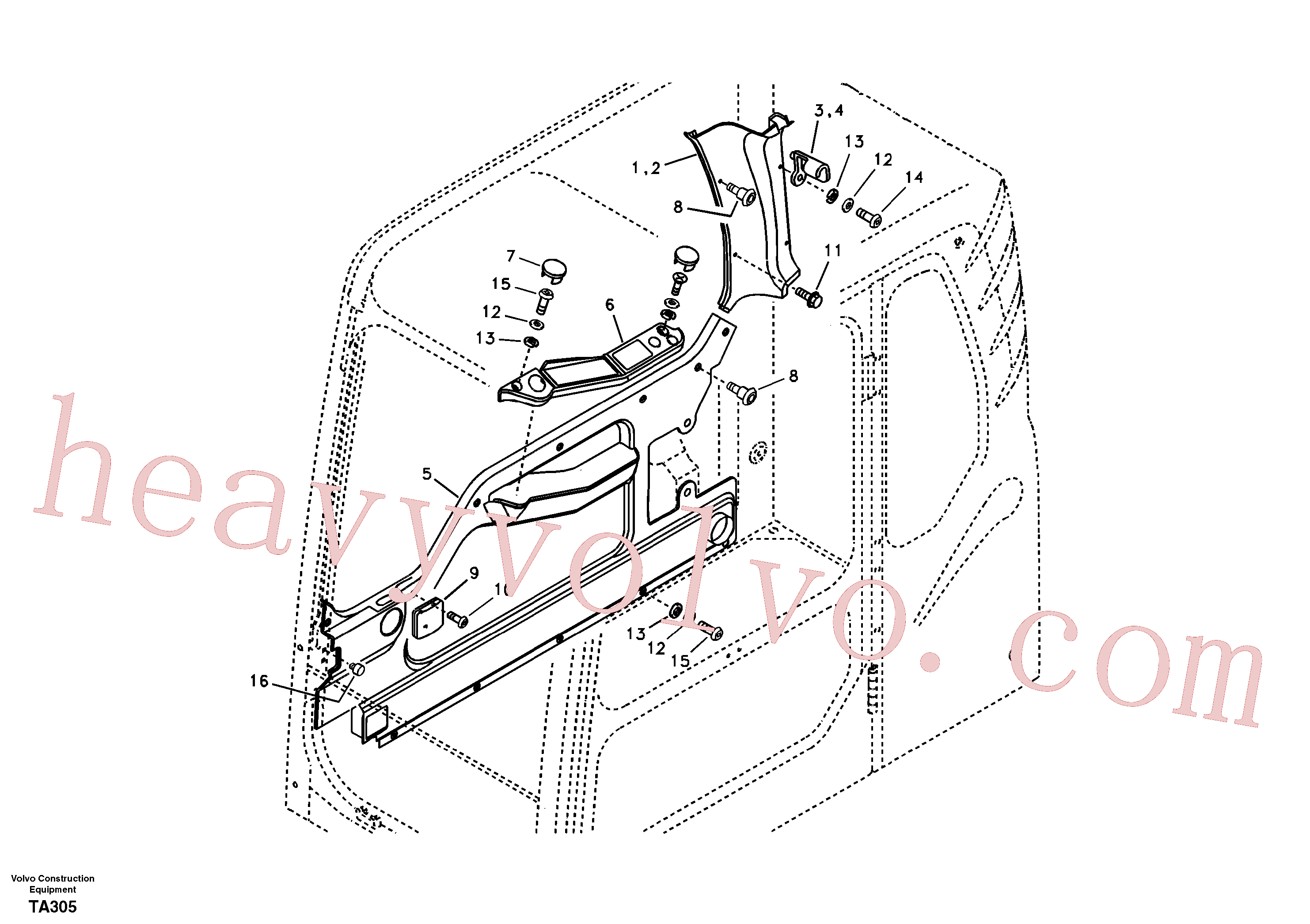 SA9011-10503 for Volvo Operator's cab(TA305 assembly)