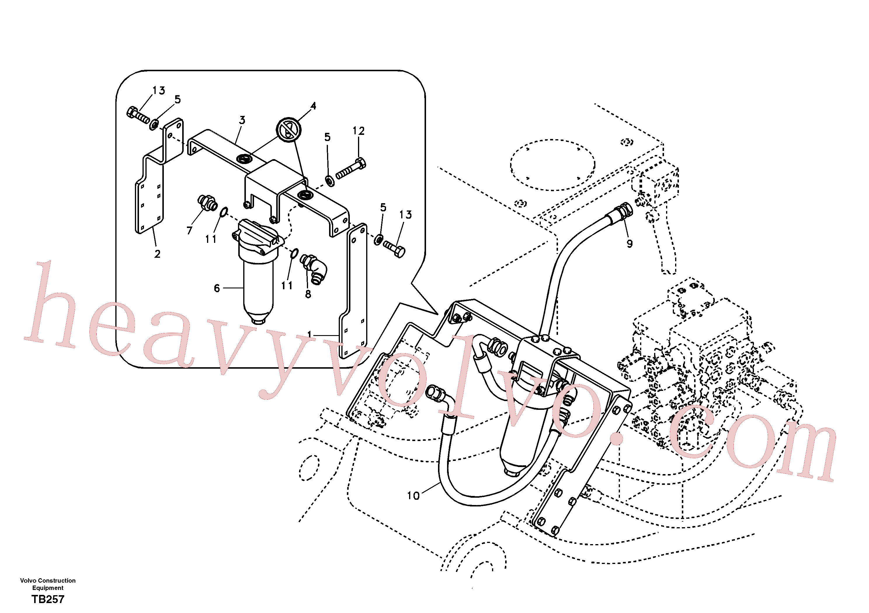 SA9452-06217 for Volvo Working hydraulic, hammer and shear for return filter(TB257 assembly)