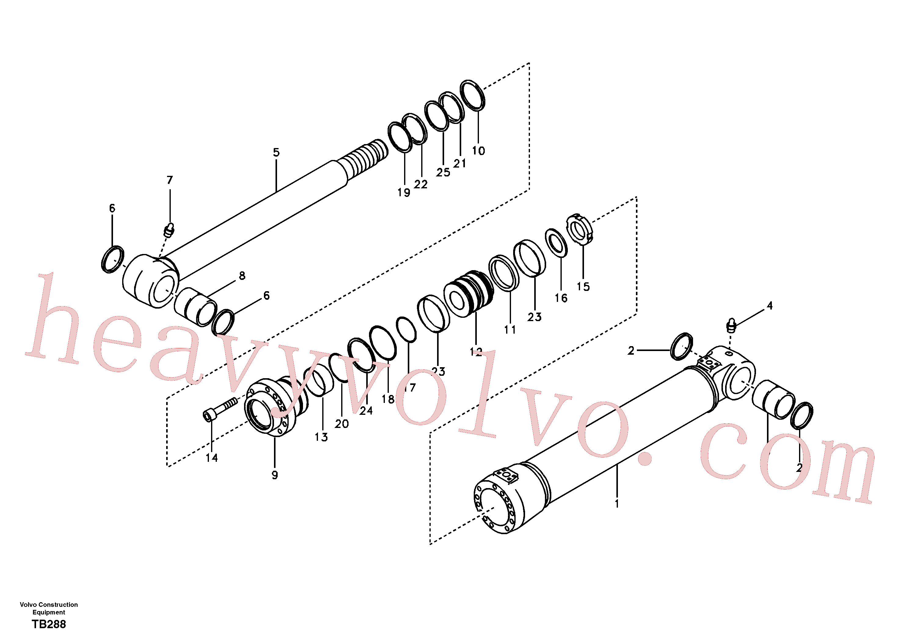 VOE14560205 for Volvo Dozer blade cylinder(TB288 assembly)